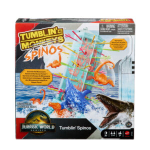 Mattel games - salve le scimmie jurassic world la rinascita, gioco per bambini e famiglia con torre oceanica e spinosauri ispirati al film - Jurassic World