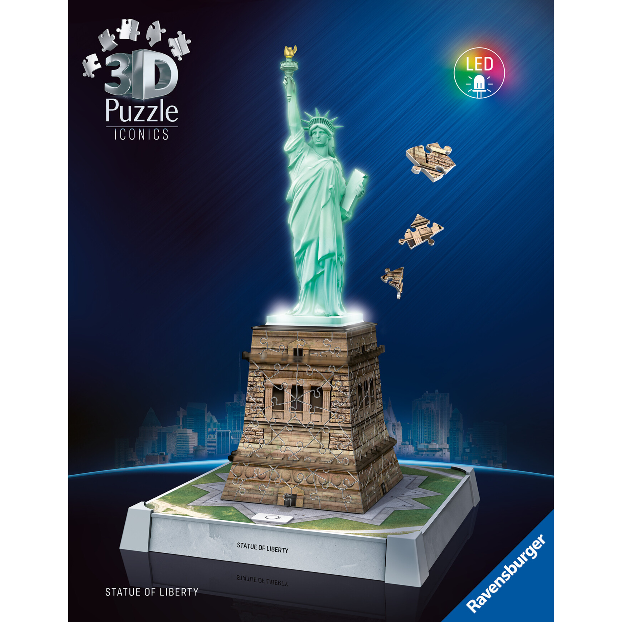Puzzle 3d iconico: statua della libertà - replica dettagliata in un affascinante modello puzzle 3d - RAVENSBURGER