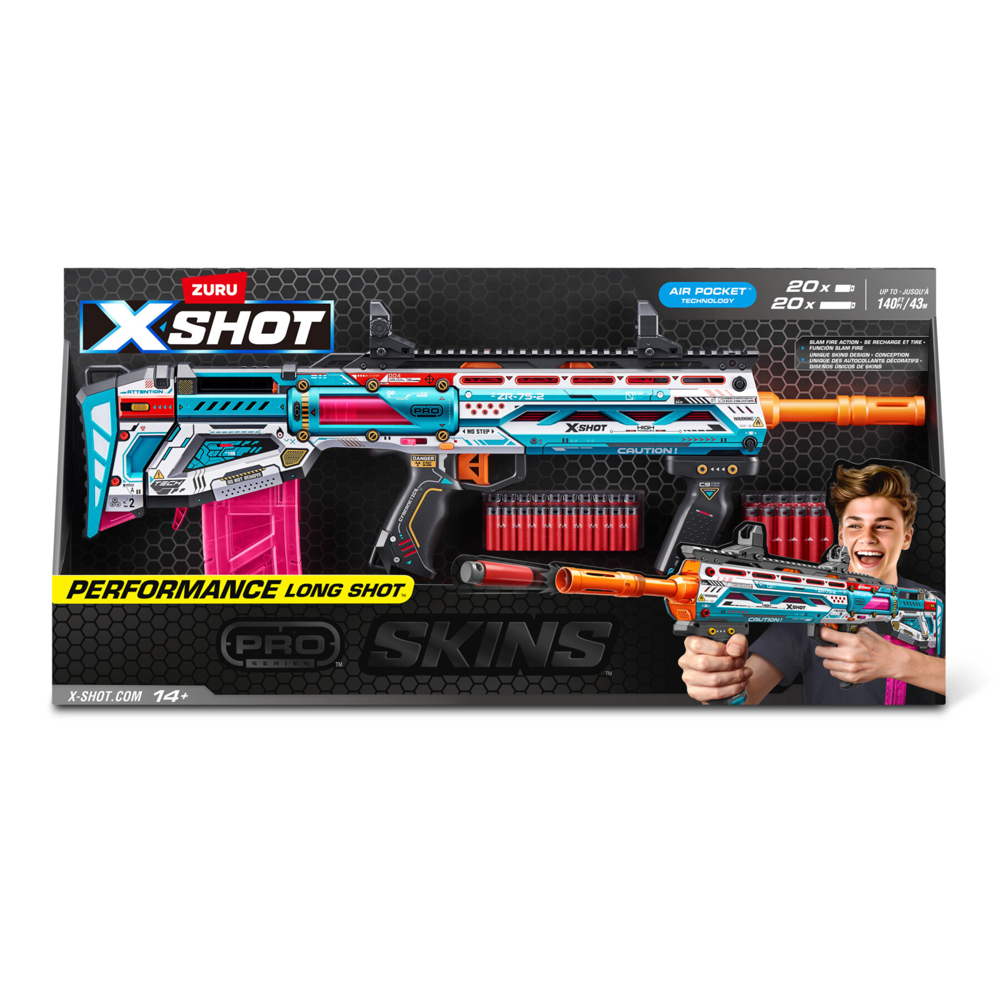Xshot skins pro series 1 long shot blaster (40 darts) - X-SHOT