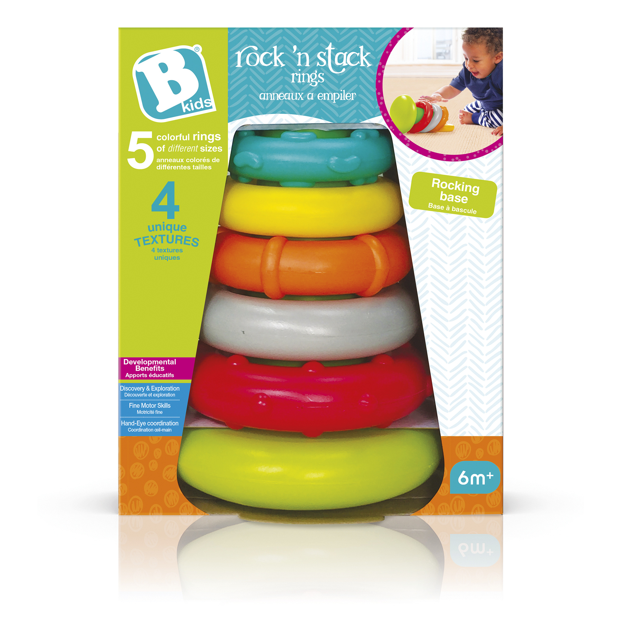 Piramide ad anelli morbidi colorati - 6m+ - B-KIDS