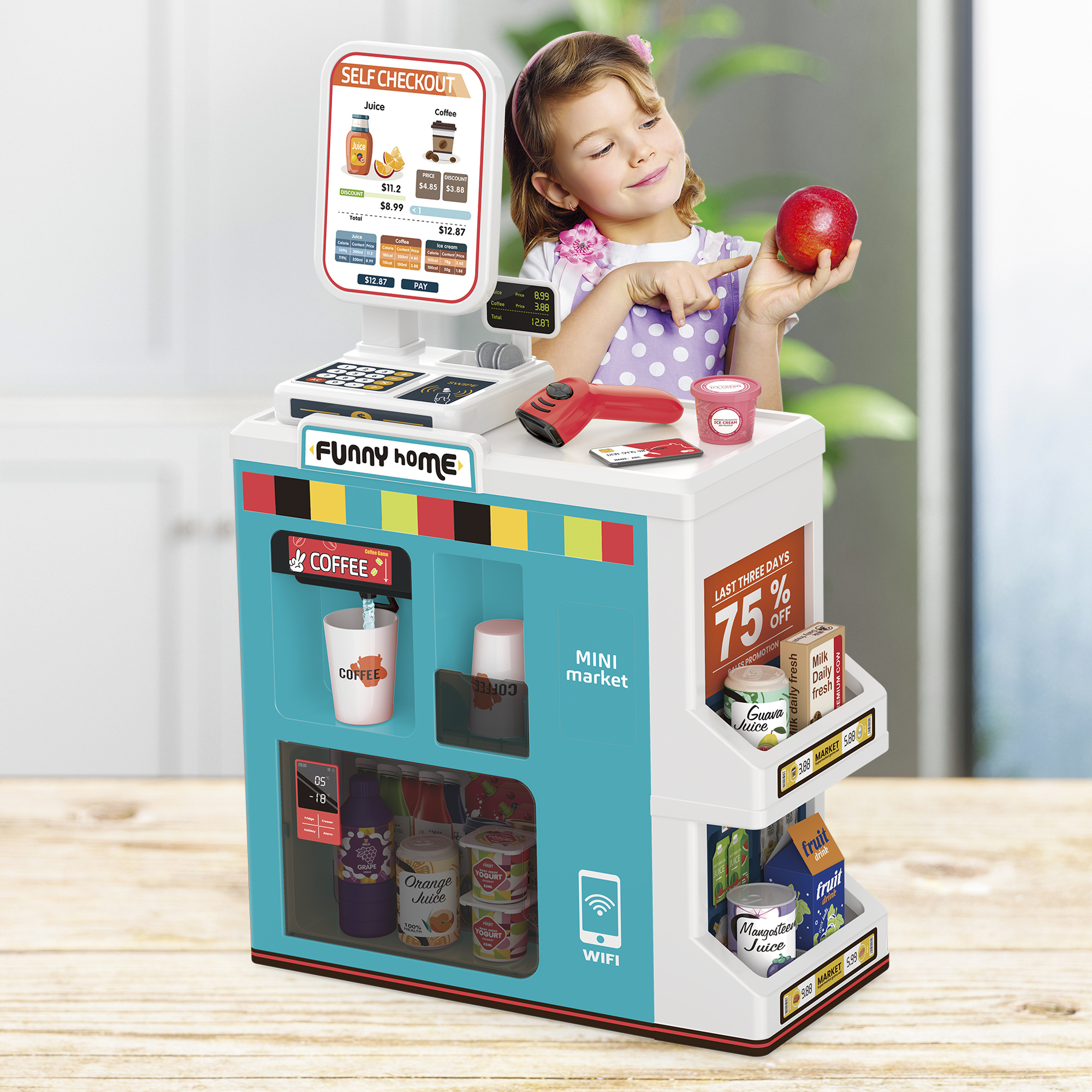 Mini market giocattolo con suoni, luci e 47 accessori - FUNNY HOME