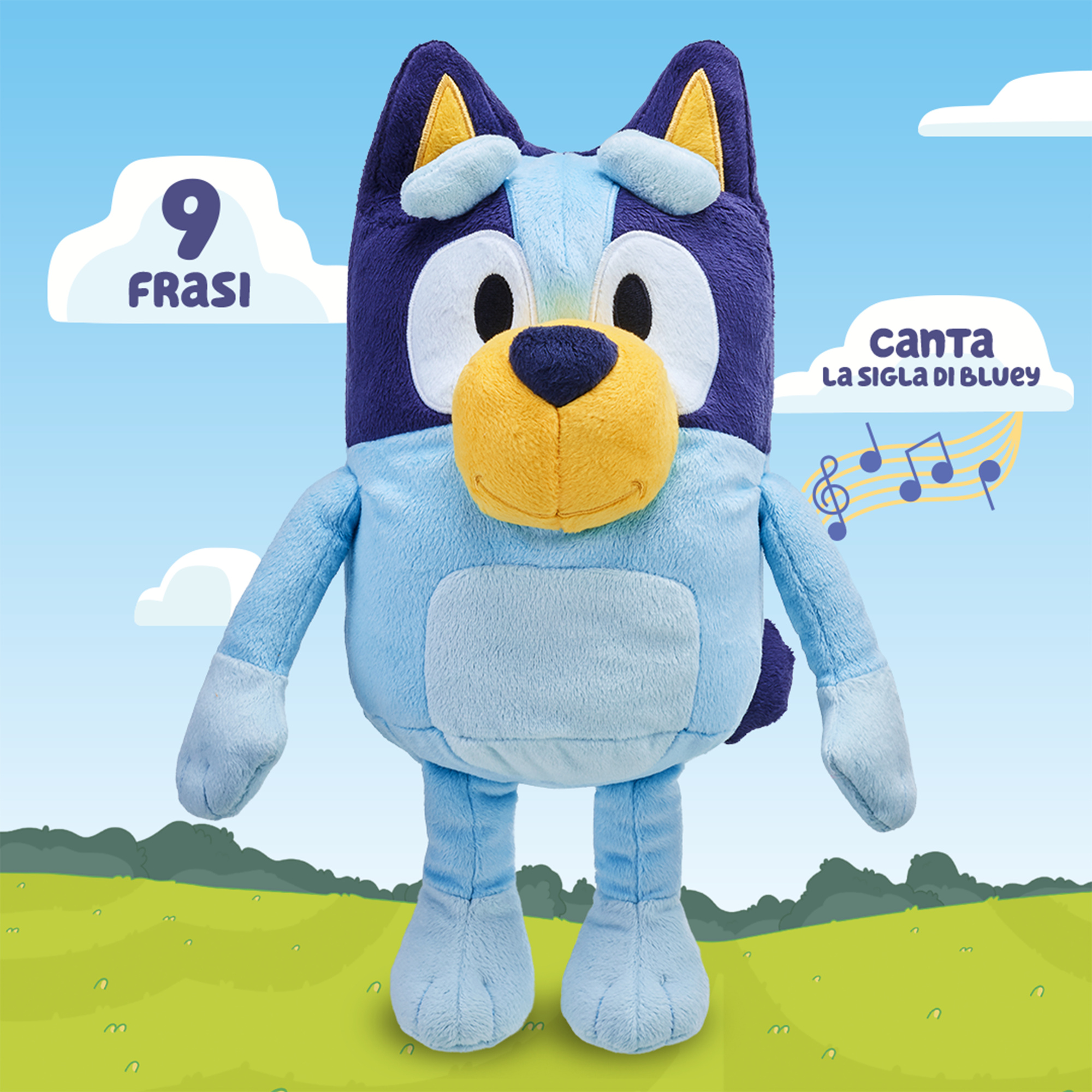Bluey - peluche alto 33 cm con funzioni parla e canta - BLUEY