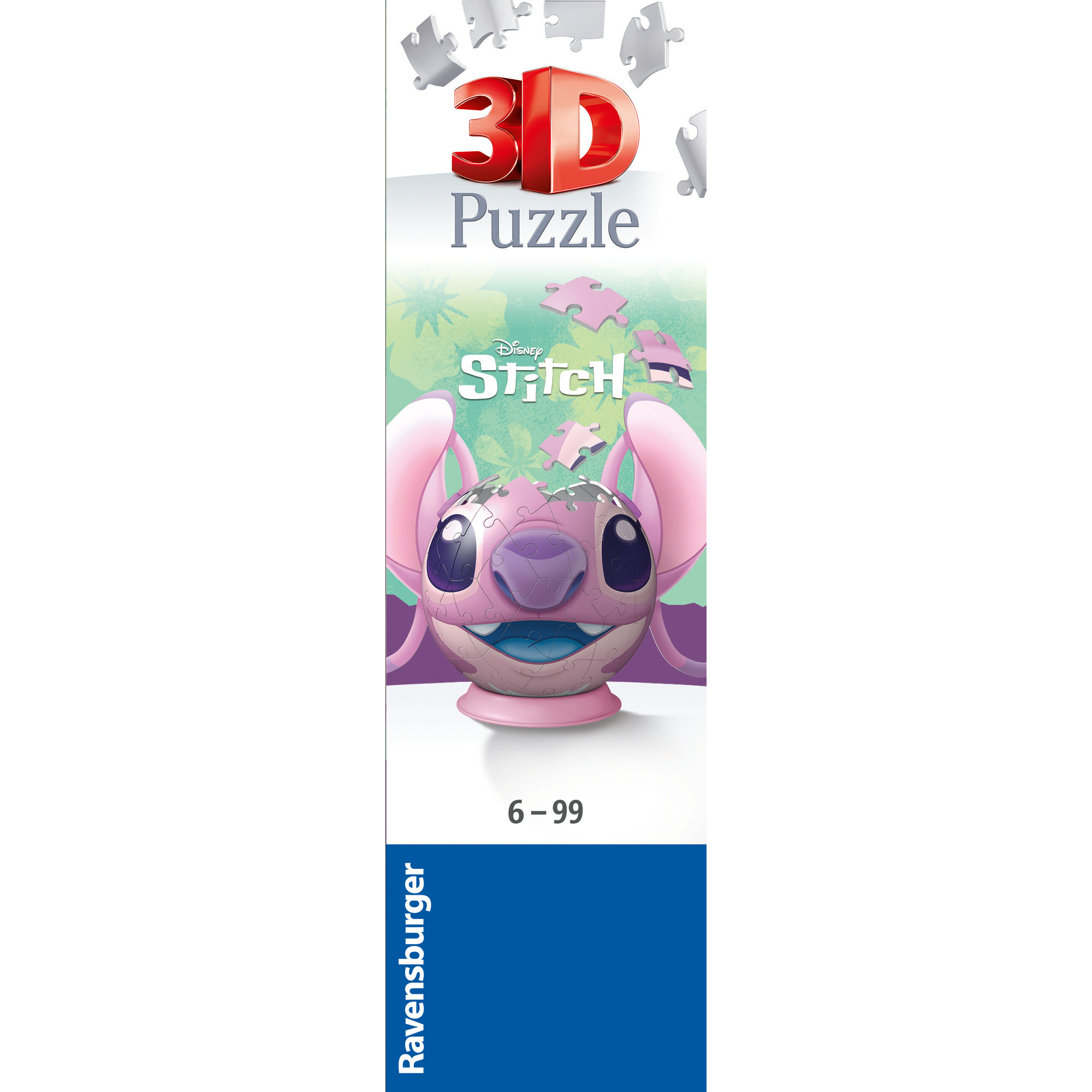 Ravensburger - 3d puzzle disney angel con le orecchie, 72 pezzi, 6+ anni - Disney Stitch