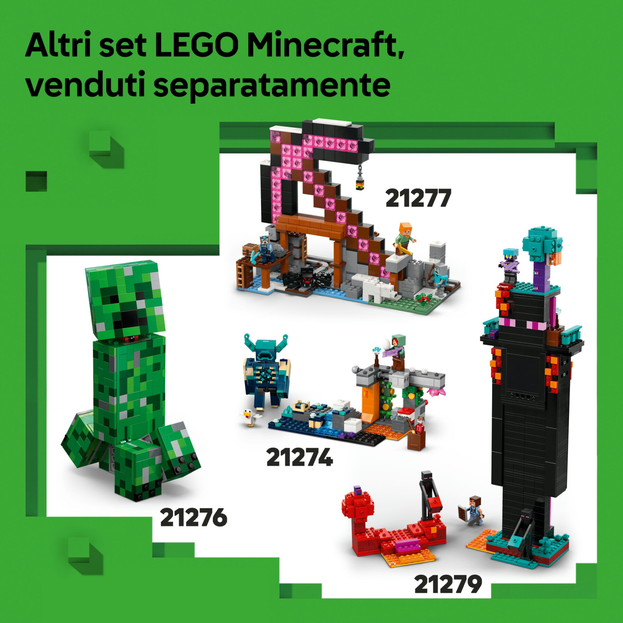 Lego 21280 minecraft calendario avvento 2025 con 24 sorprese, regalo natale 7+ - MINECRAFT, Lego