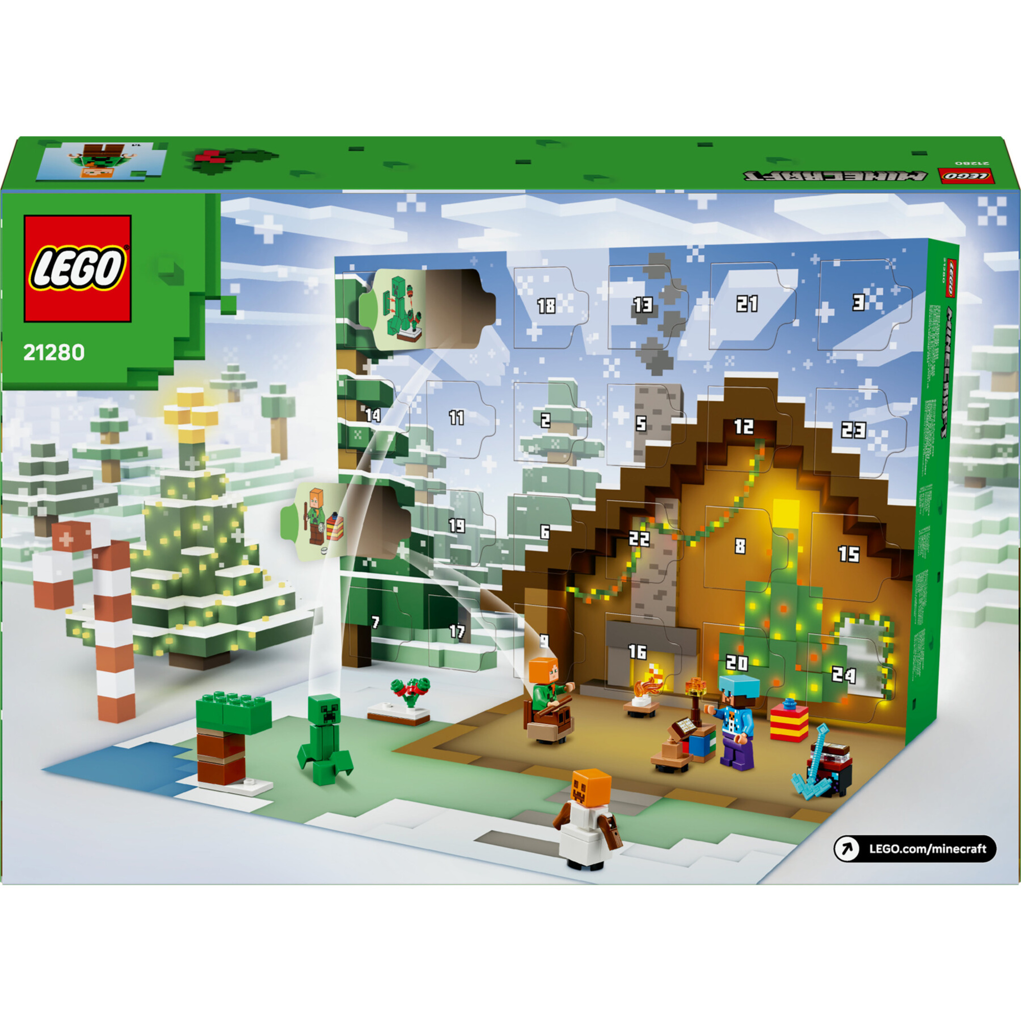 Lego 21280 minecraft calendario avvento 2025 con 24 sorprese, regalo natale 7+ - MINECRAFT, Lego
