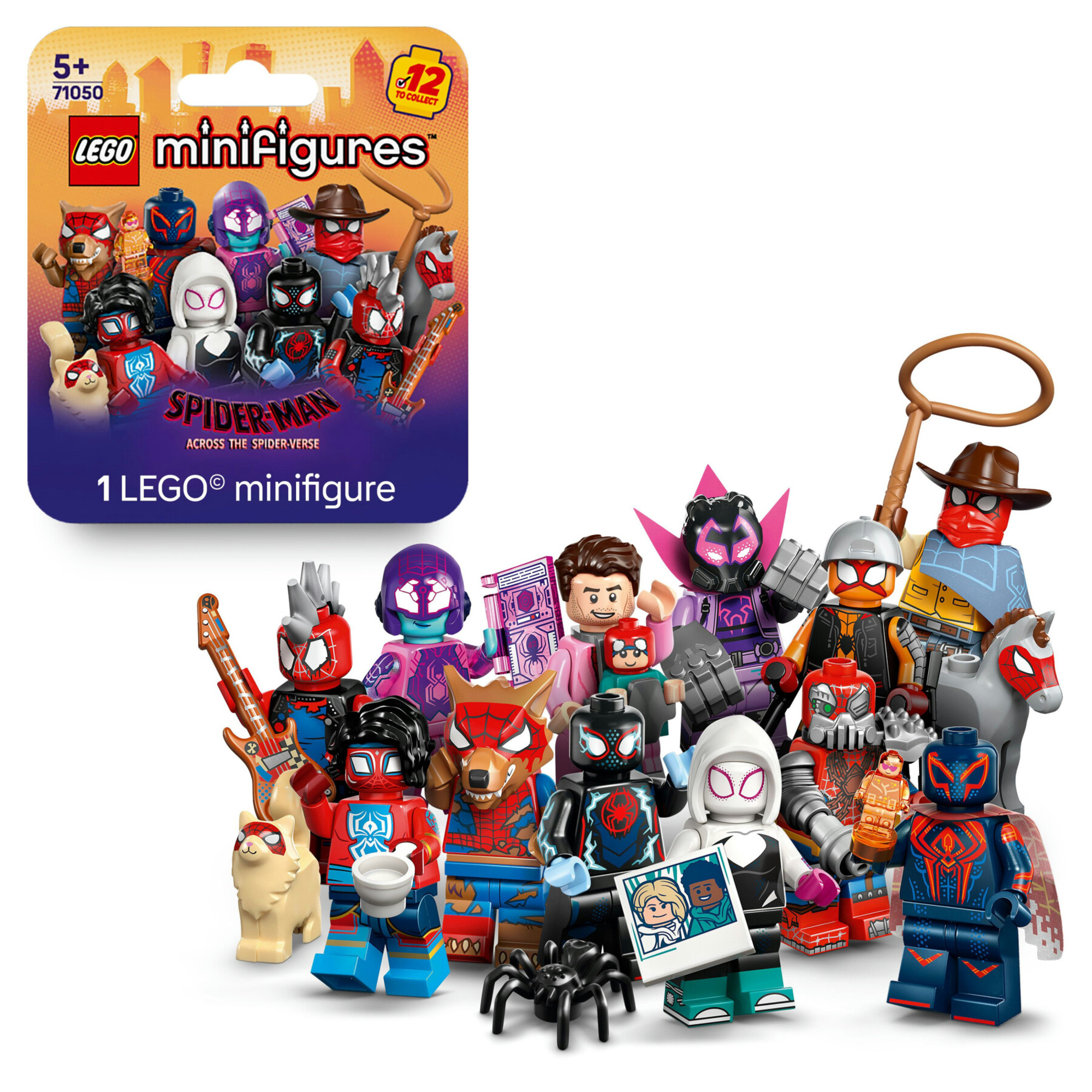 Lego minifigures 71050 spider-man across the spider-verse, 1 personaggio a sorpresa 5+ - LEGO SUPER HEROES, MARVEL, Spiderman