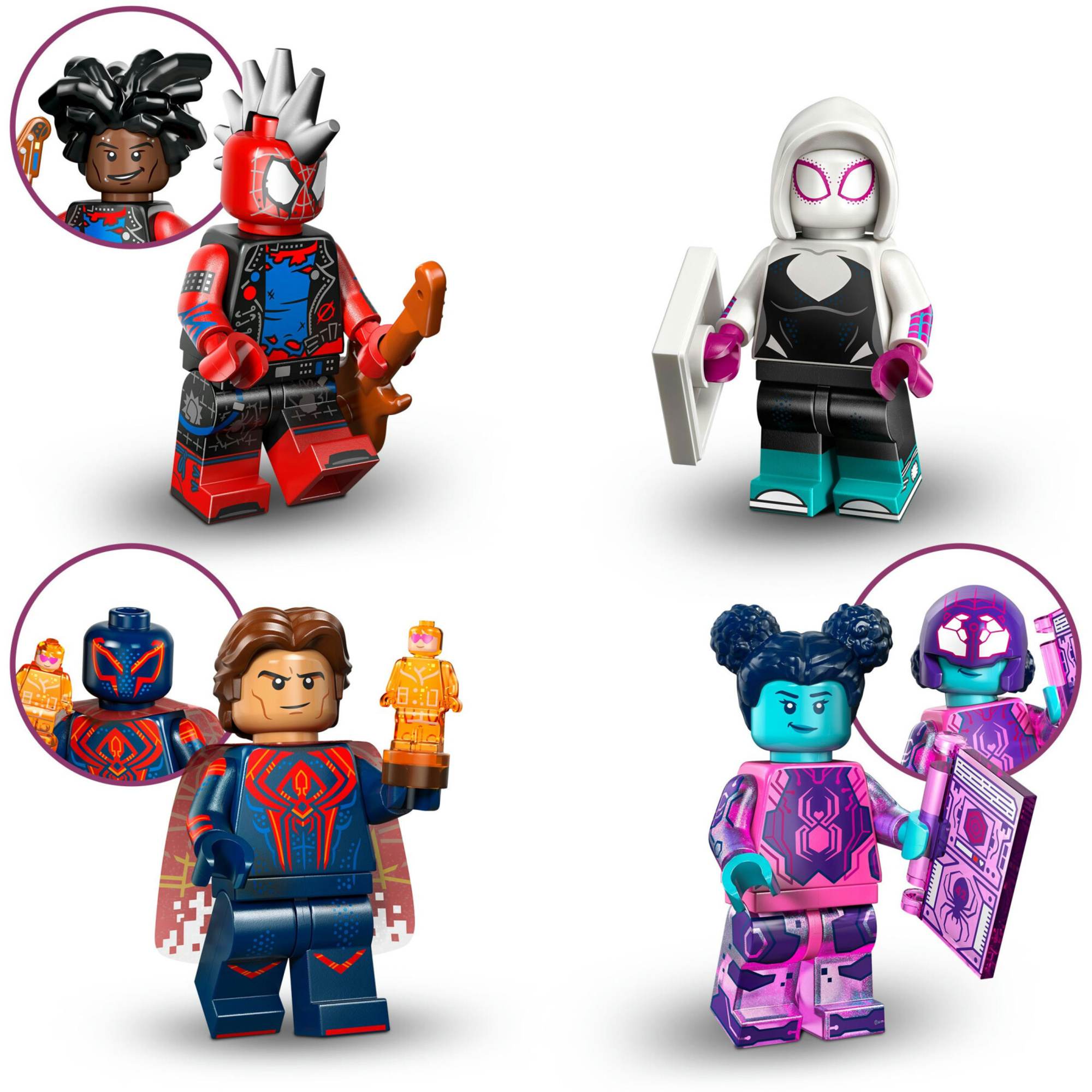 Lego minifigures 71050 spider-man across the spider-verse, 1 personaggio a sorpresa 5+ - LEGO SUPER HEROES, MARVEL, Spiderman