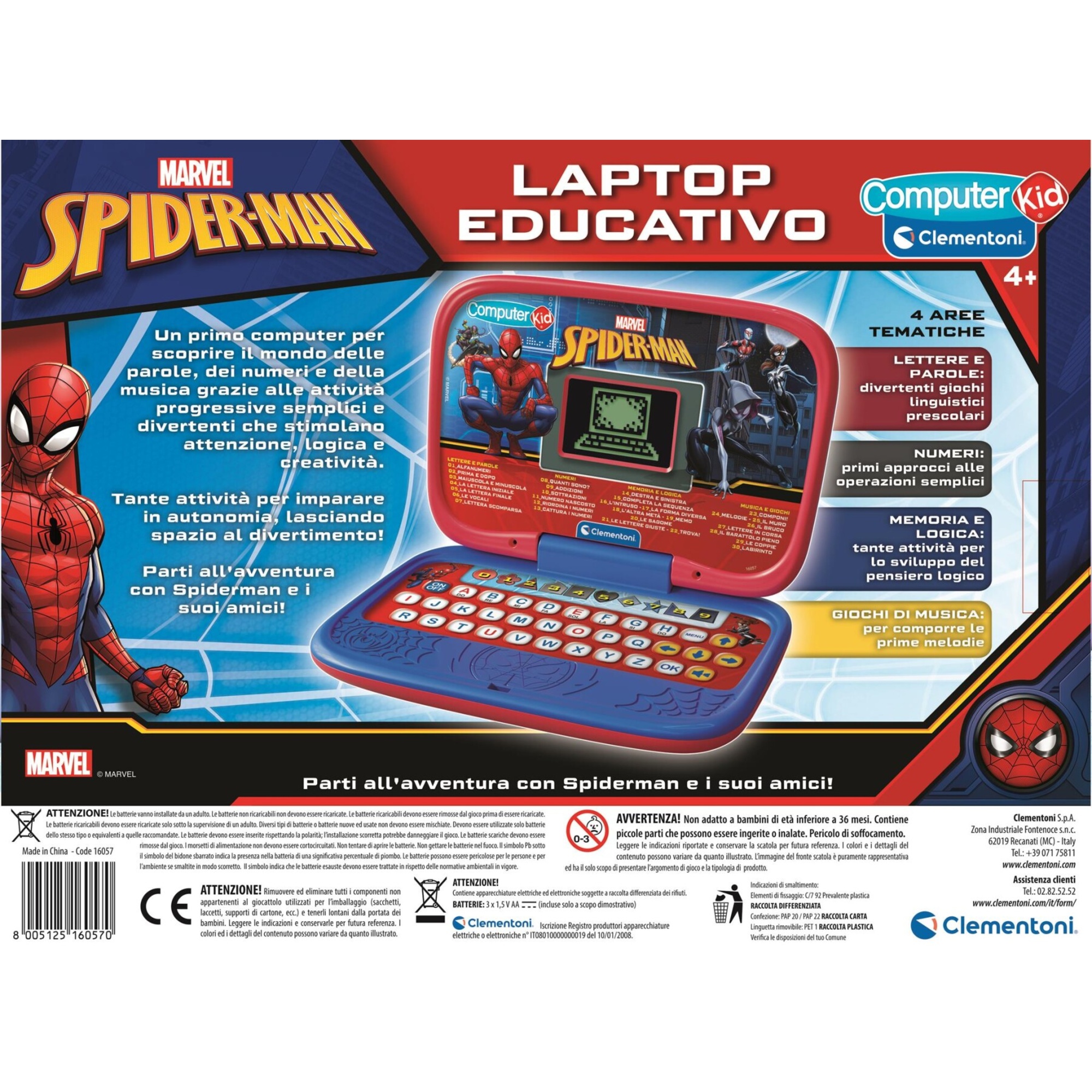 Clementoni - smart start spiderman - 16057 - SAPIENTINO