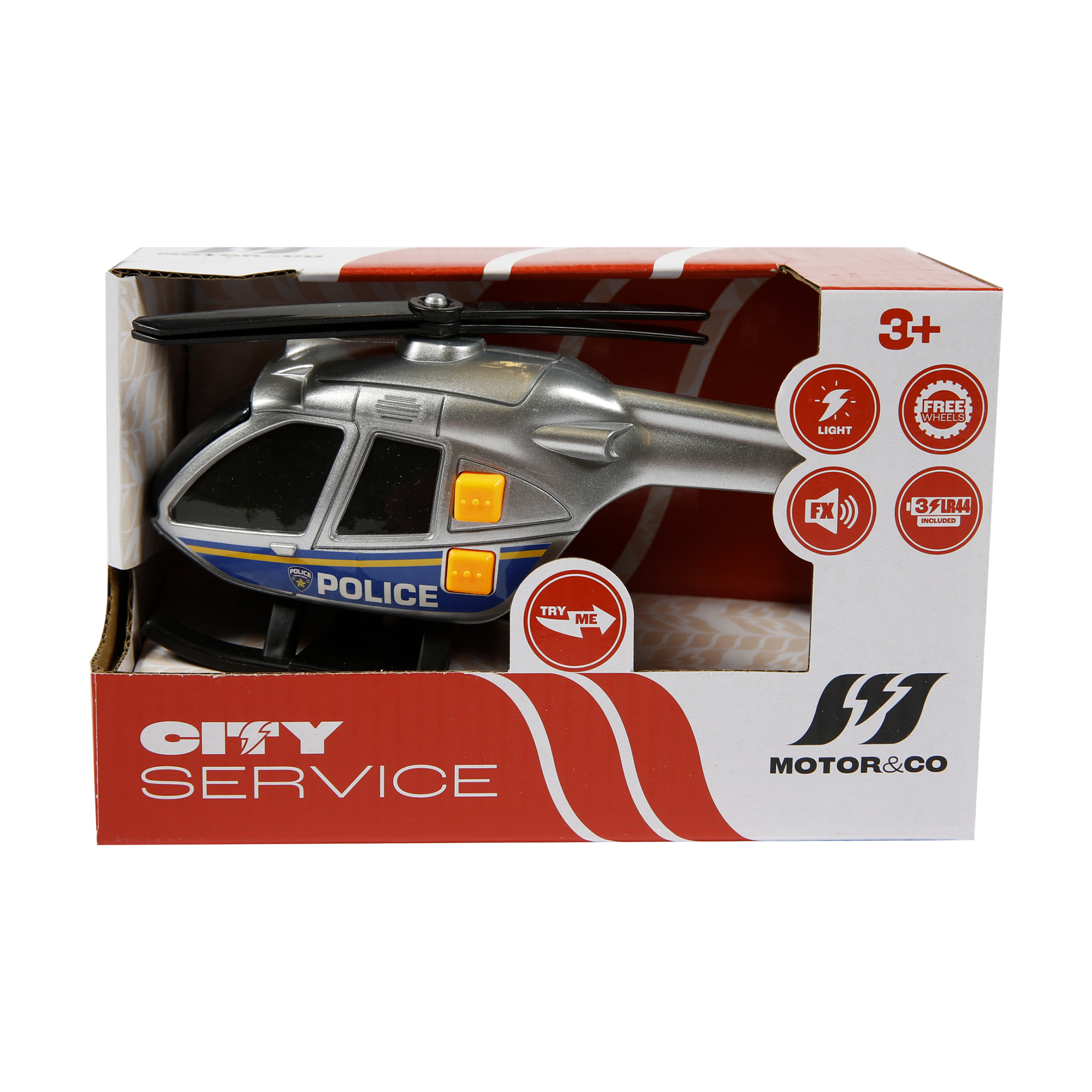 Mini veicoli emergenza con luci e suoni - camion ed elicottero assortito - 