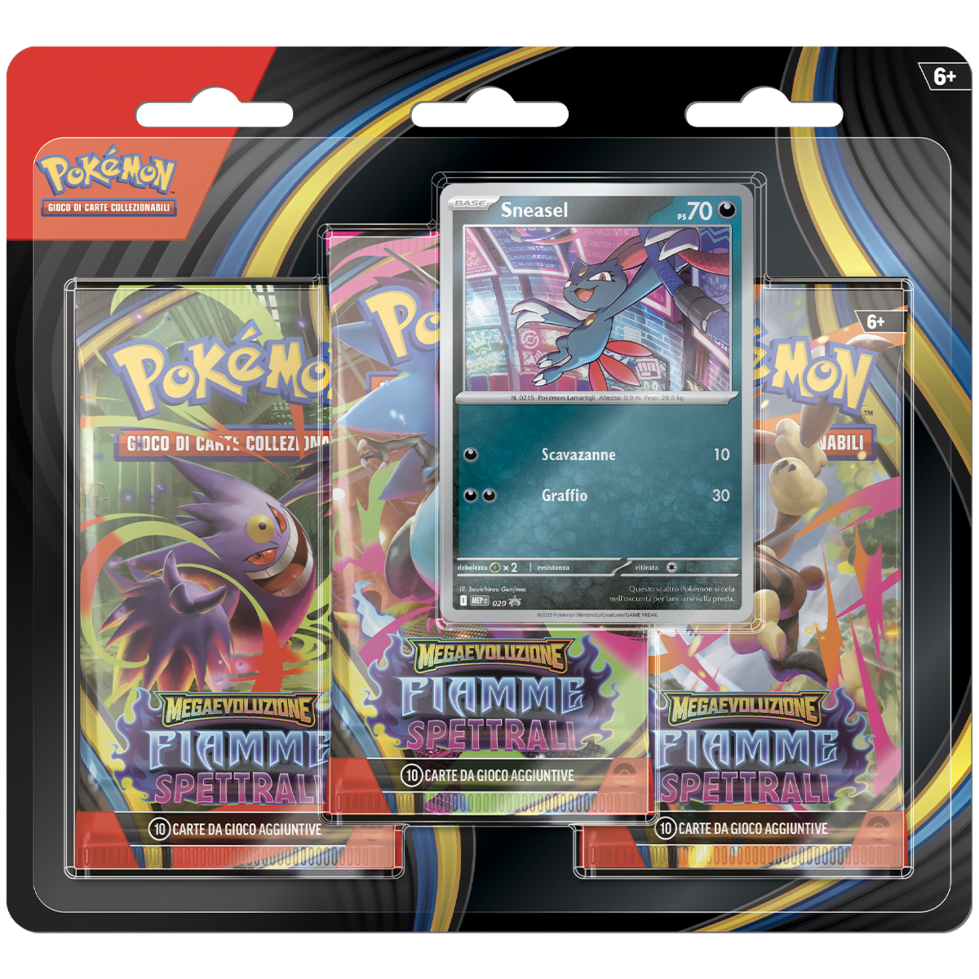 Pokémon megaevoluzione - fiamme spettrali  3 pack blister assortito - POKEMON