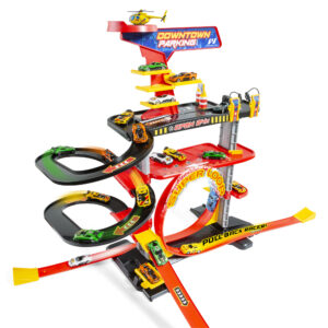 Downtown garage multipiano con pista e auto pull-back - 