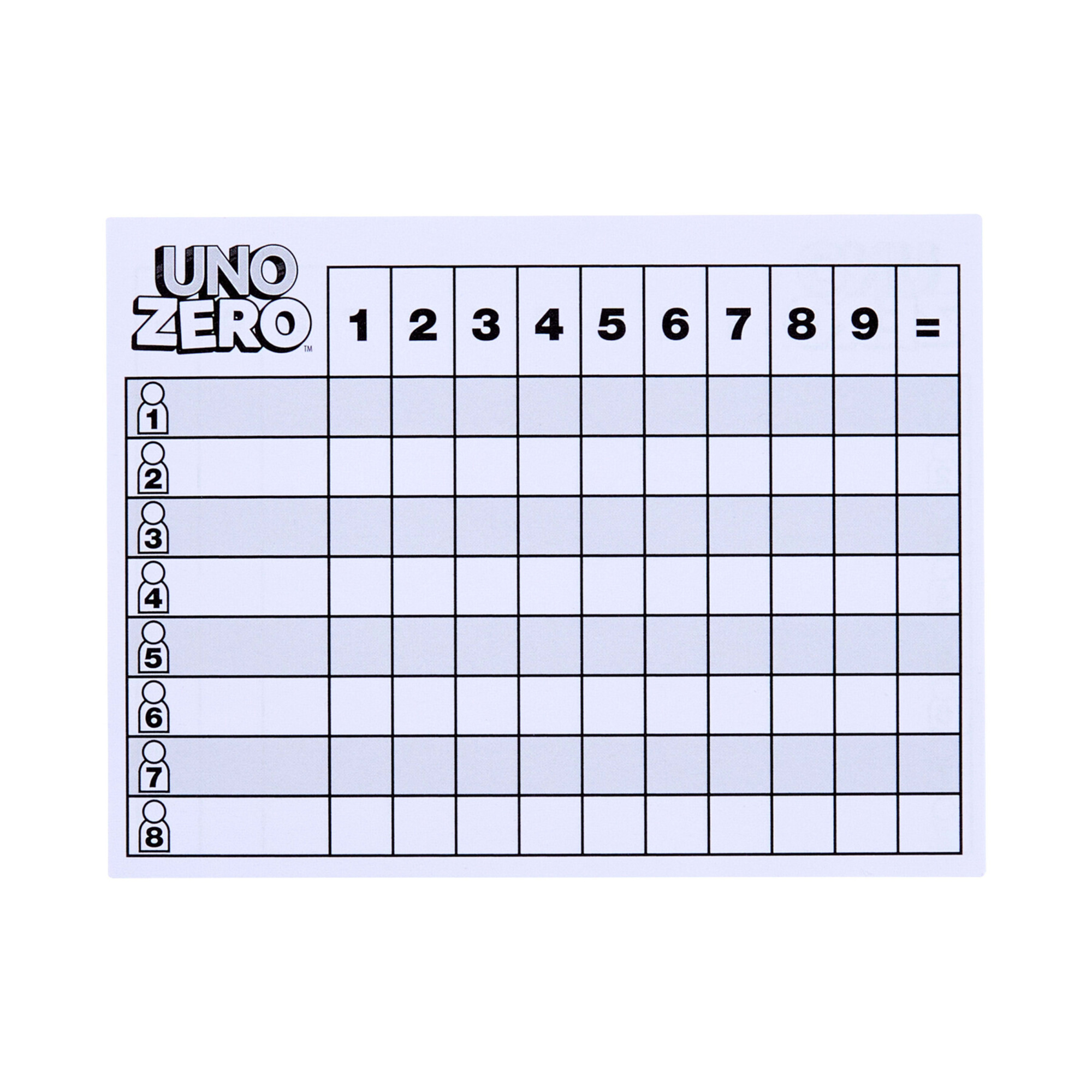 Mattel games - uno zero, nuova versione dell'iconico gioco, vinci con il punteggio più basso, blocco segnapunti incluso, 2-8 giocatori - UNO