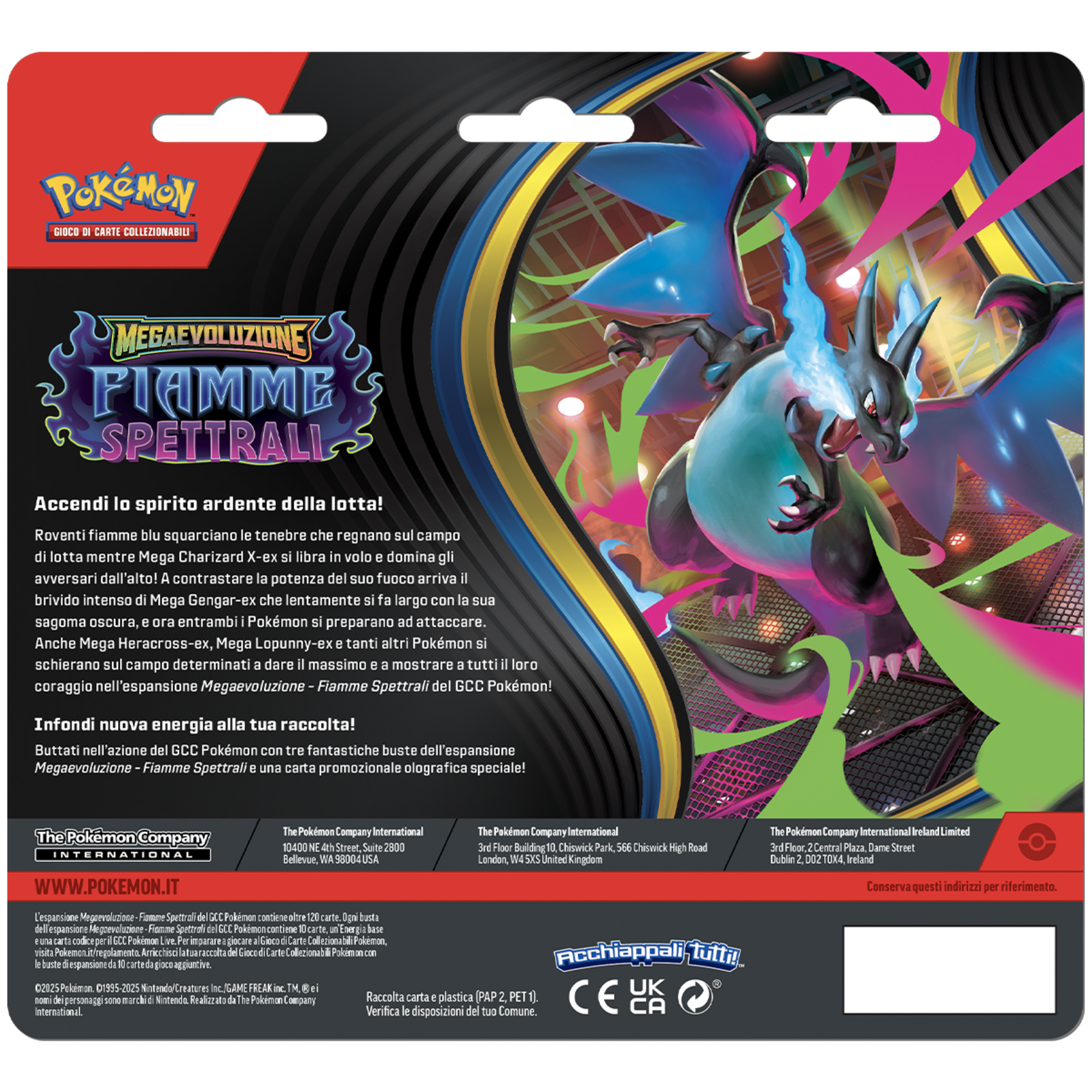 Pokémon megaevoluzione - fiamme spettrali  3 pack blister assortito - POKEMON