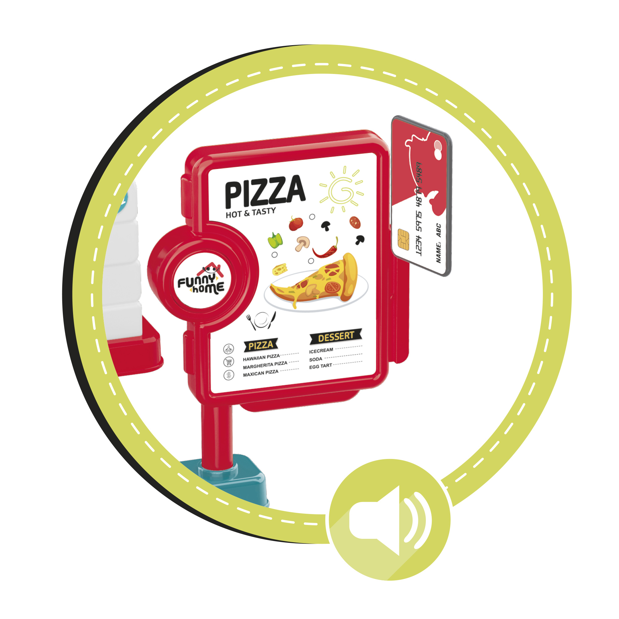 Fast food shop giocattolo con pizza, panini e accessori - FUNNY HOME