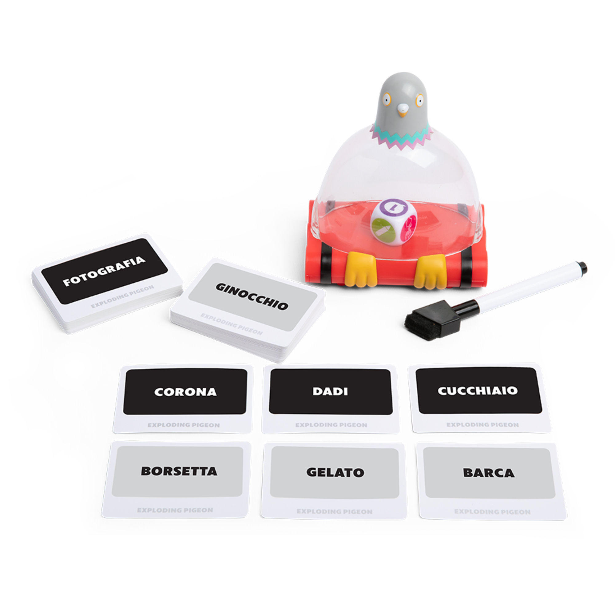 Asmodee, exploding pigeon - gioco da tavolo, dallo studio di exploding kittens - ASMODEE