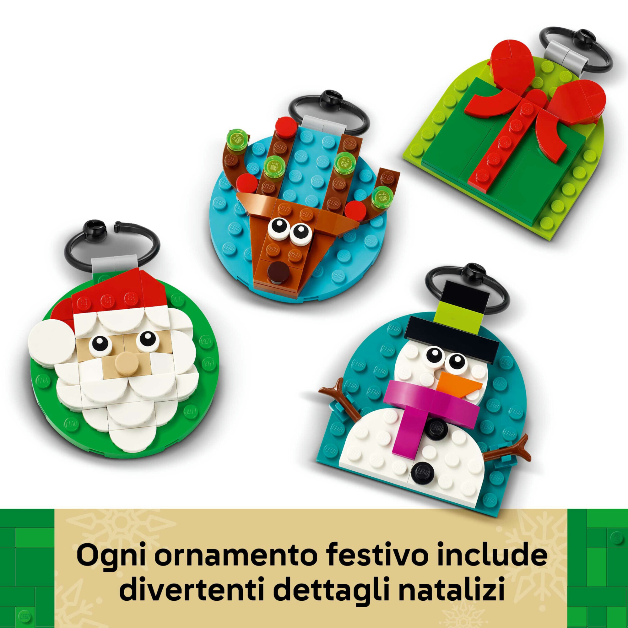 Lego 40744 addobbi di natale set con 4 decorazioni da appendere, regalo 6+ - LEGO ICONS