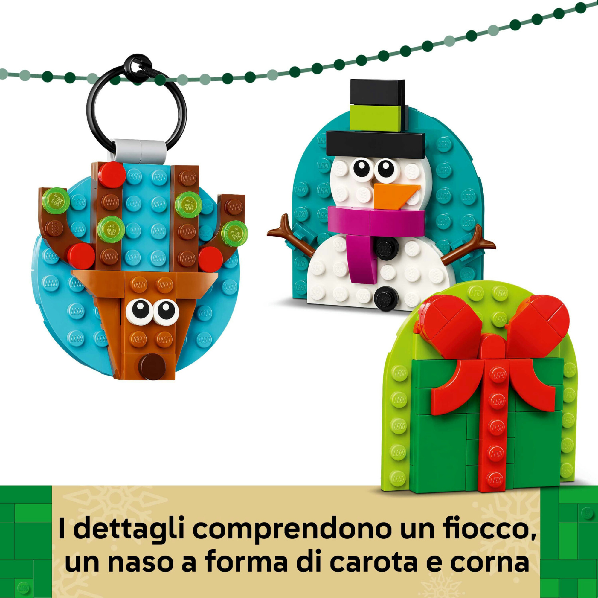 Lego 40744 addobbi di natale set con 4 decorazioni da appendere, regalo 6+ - LEGO ICONS