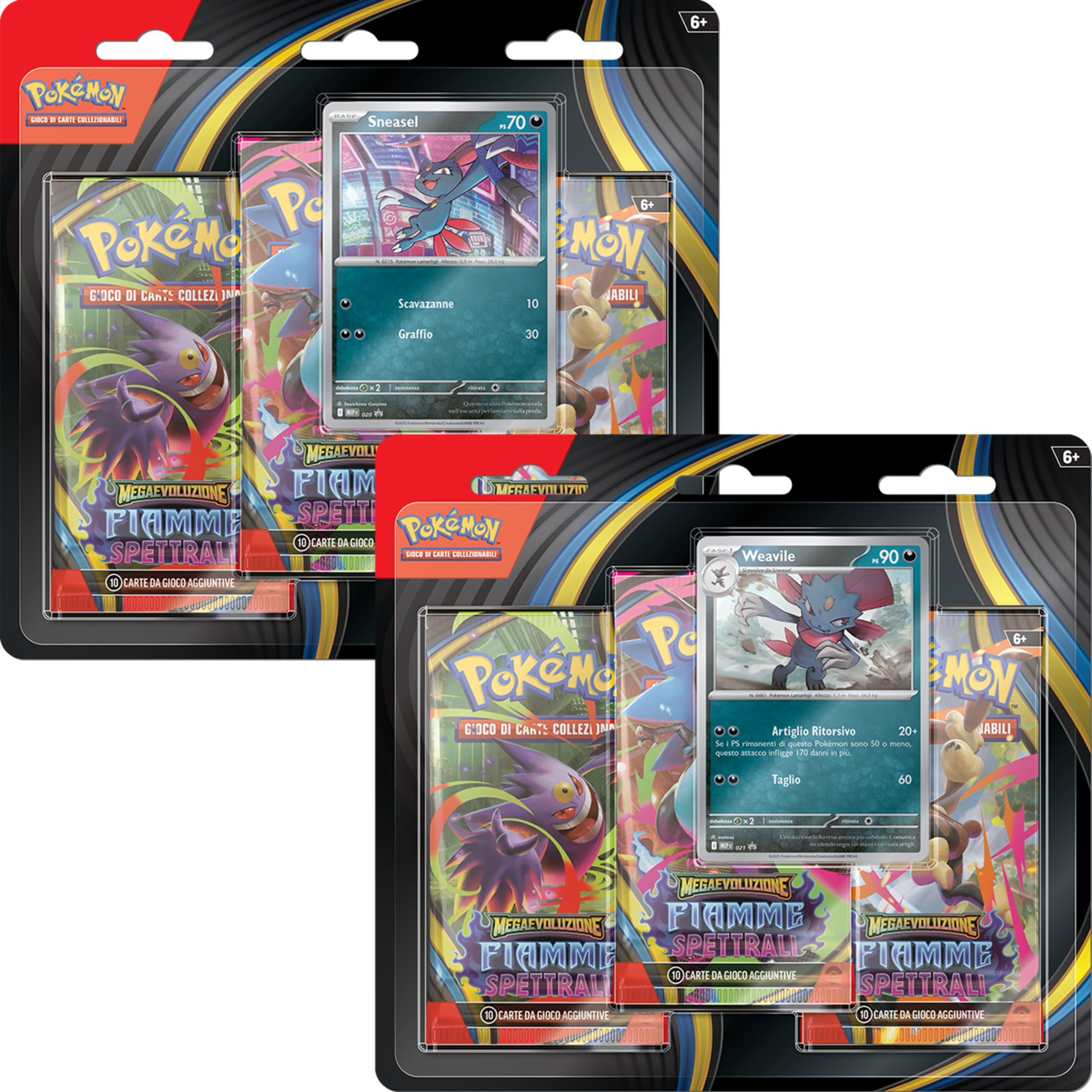 Pokémon megaevoluzione - fiamme spettrali  3 pack blister assortito - POKEMON