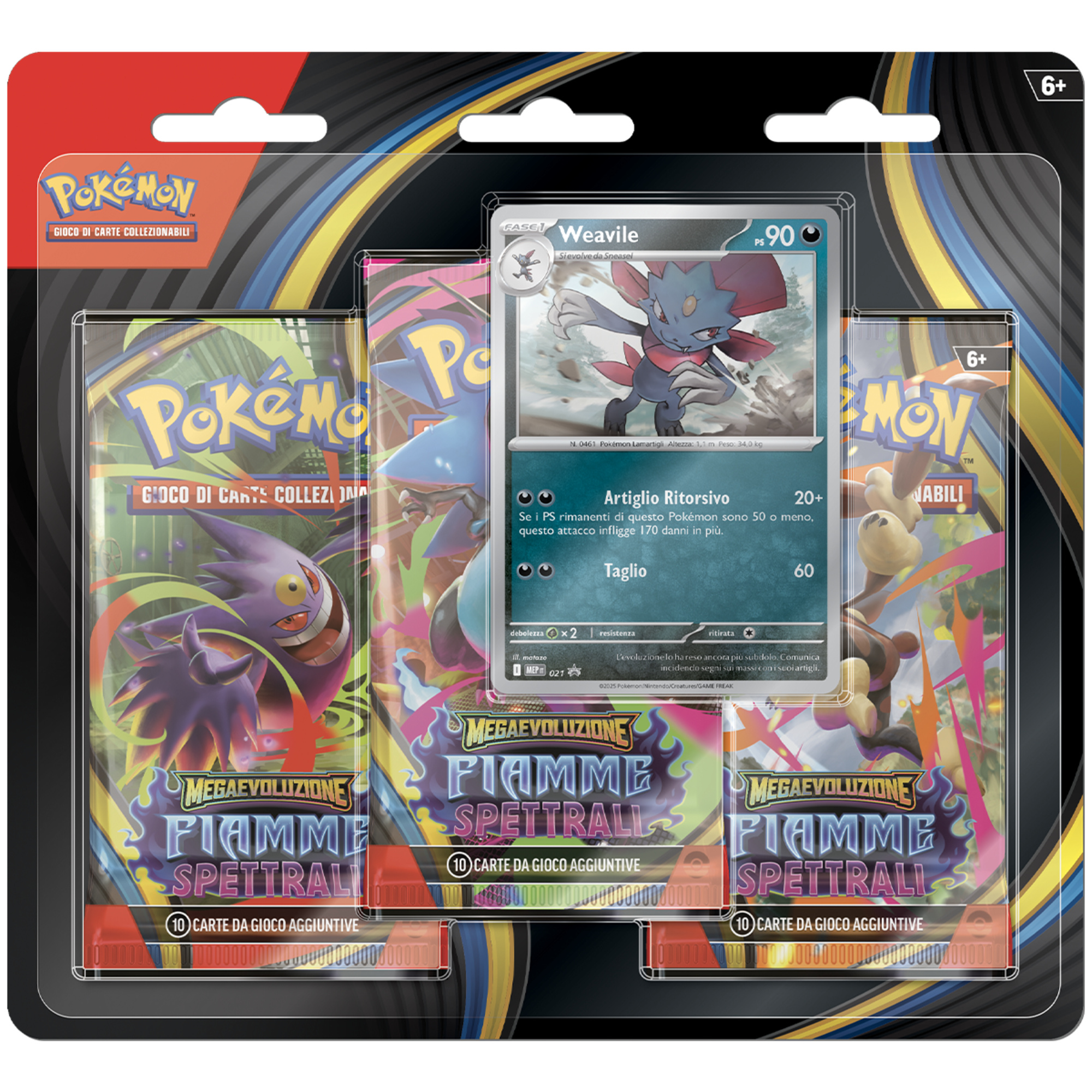 Pokémon megaevoluzione - fiamme spettrali  3 pack blister assortito - POKEMON