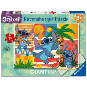 Ravensburger - puzzle stitch, collezione 24 giant pavimento, 24 pezzi, età raccomandata 3+ anni - Disney Stitch