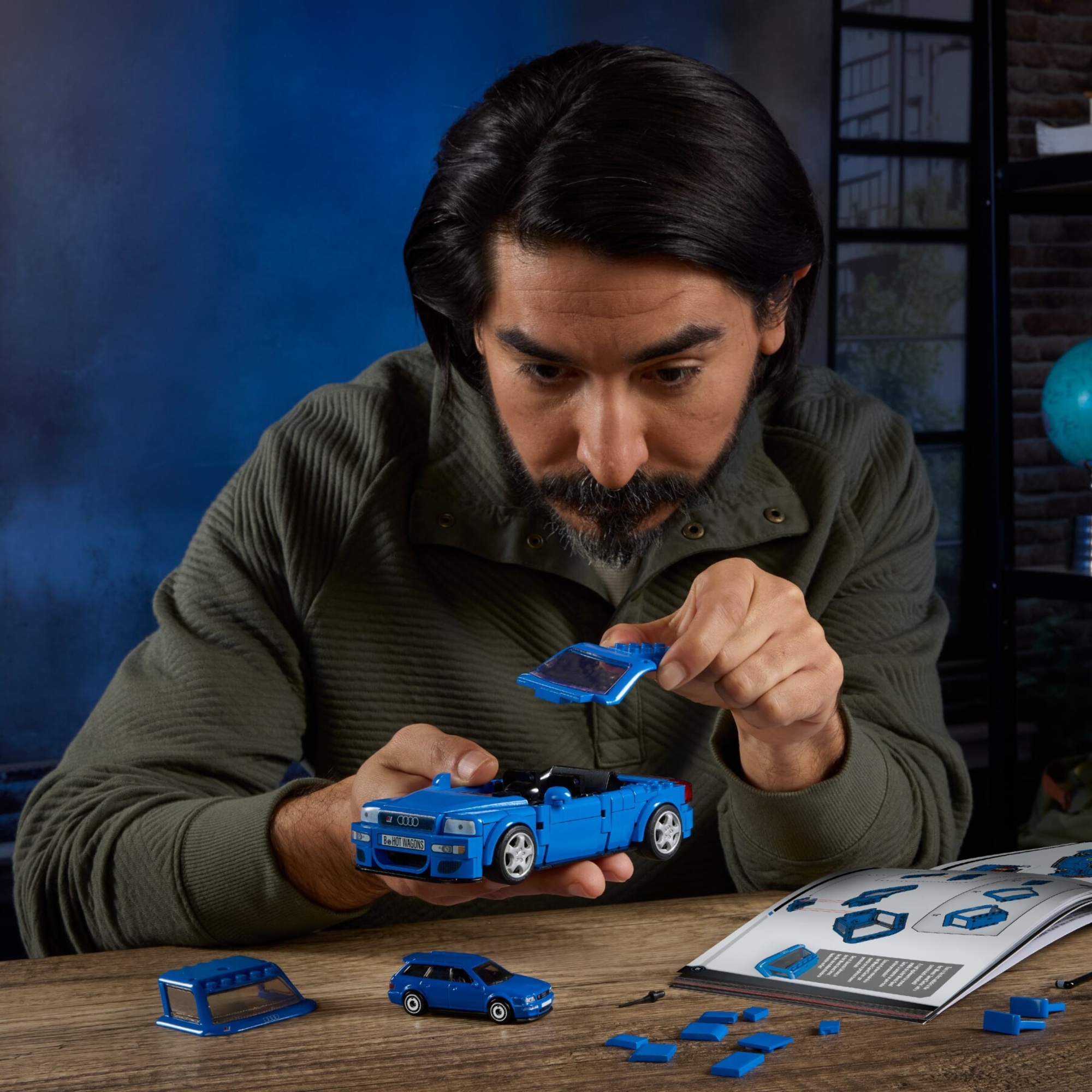 Hot wheels brick shop '94 audi avant rs2 set da costruire 252 pezzi - mattel - BRICK SHOP, Hot Wheels
