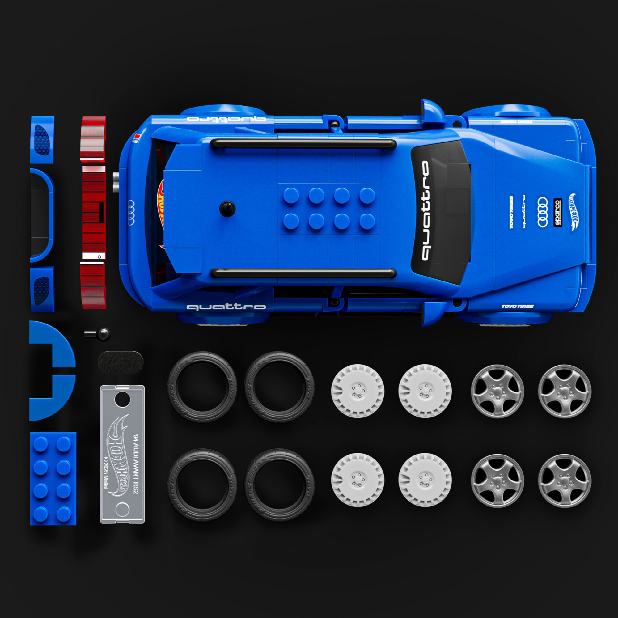 Hot wheels brick shop '94 audi avant rs2 set da costruire 252 pezzi - mattel - BRICK SHOP, Hot Wheels