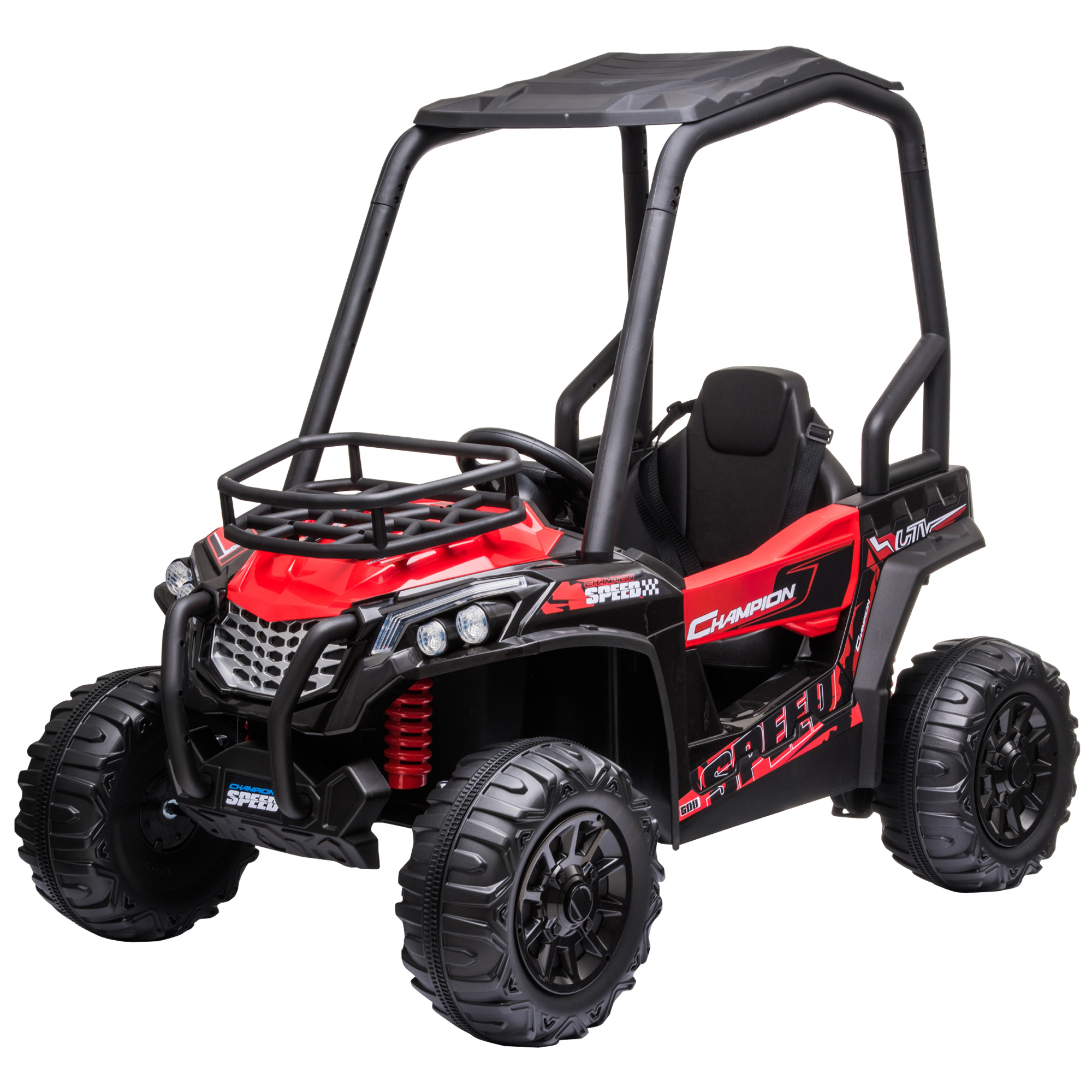 Macchina elettrica per bambini 12v, velocità 3-6km/h, quad elettrico mini con doppio motori, usb, lettore mp3 e telecomando, 118x76x104cm - 