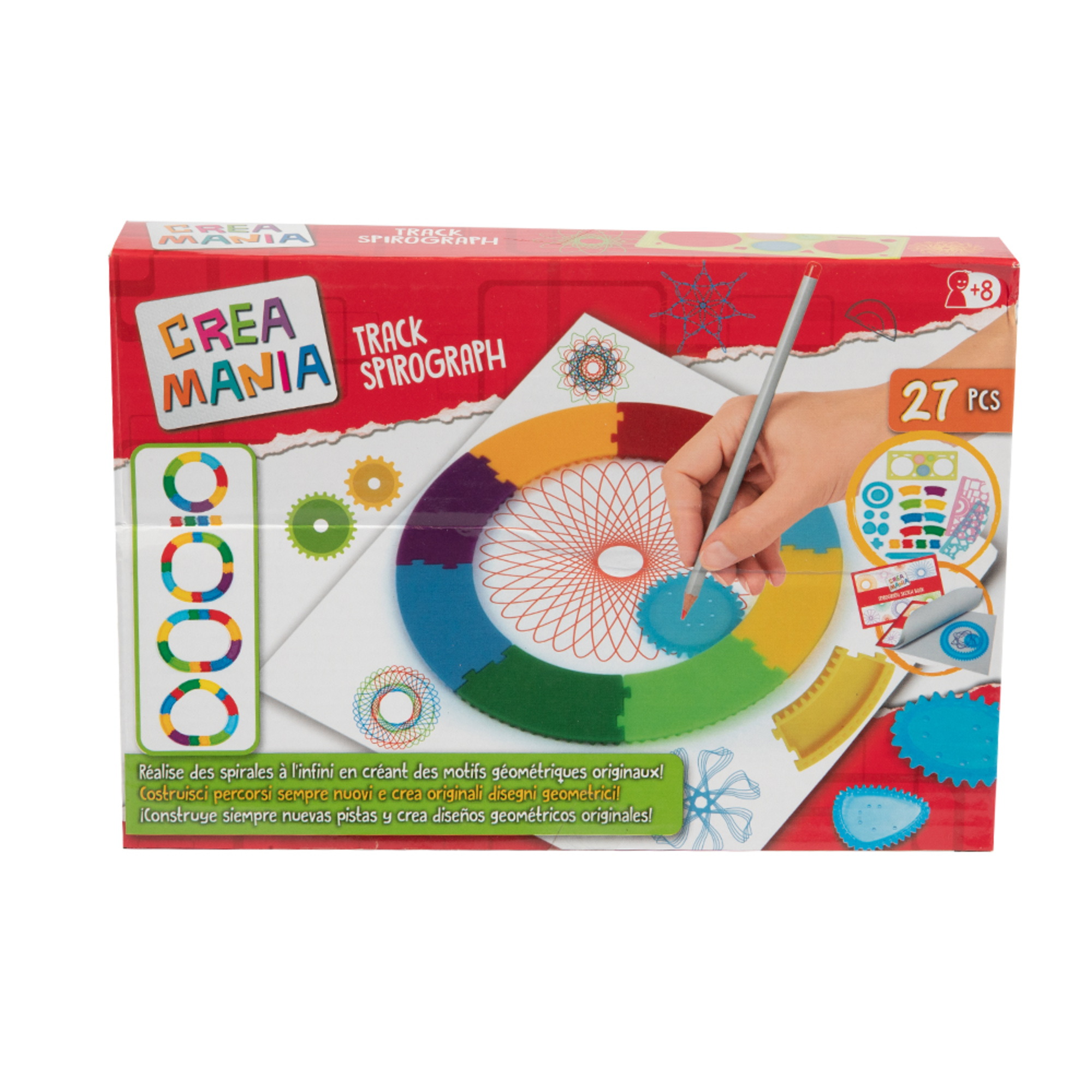 Set creativo spirali geometriche 27 pezzi – disegni artistici facili - CREA MANIA