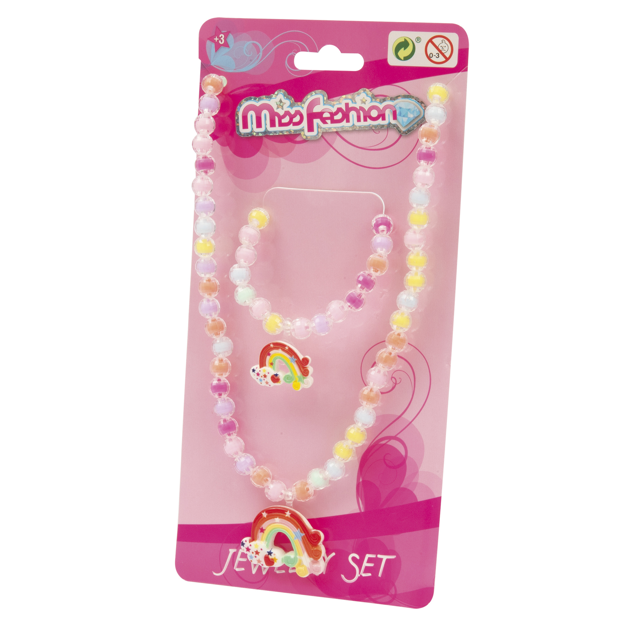 Set collana e braccialetto con perline colorate - MISS FASHION