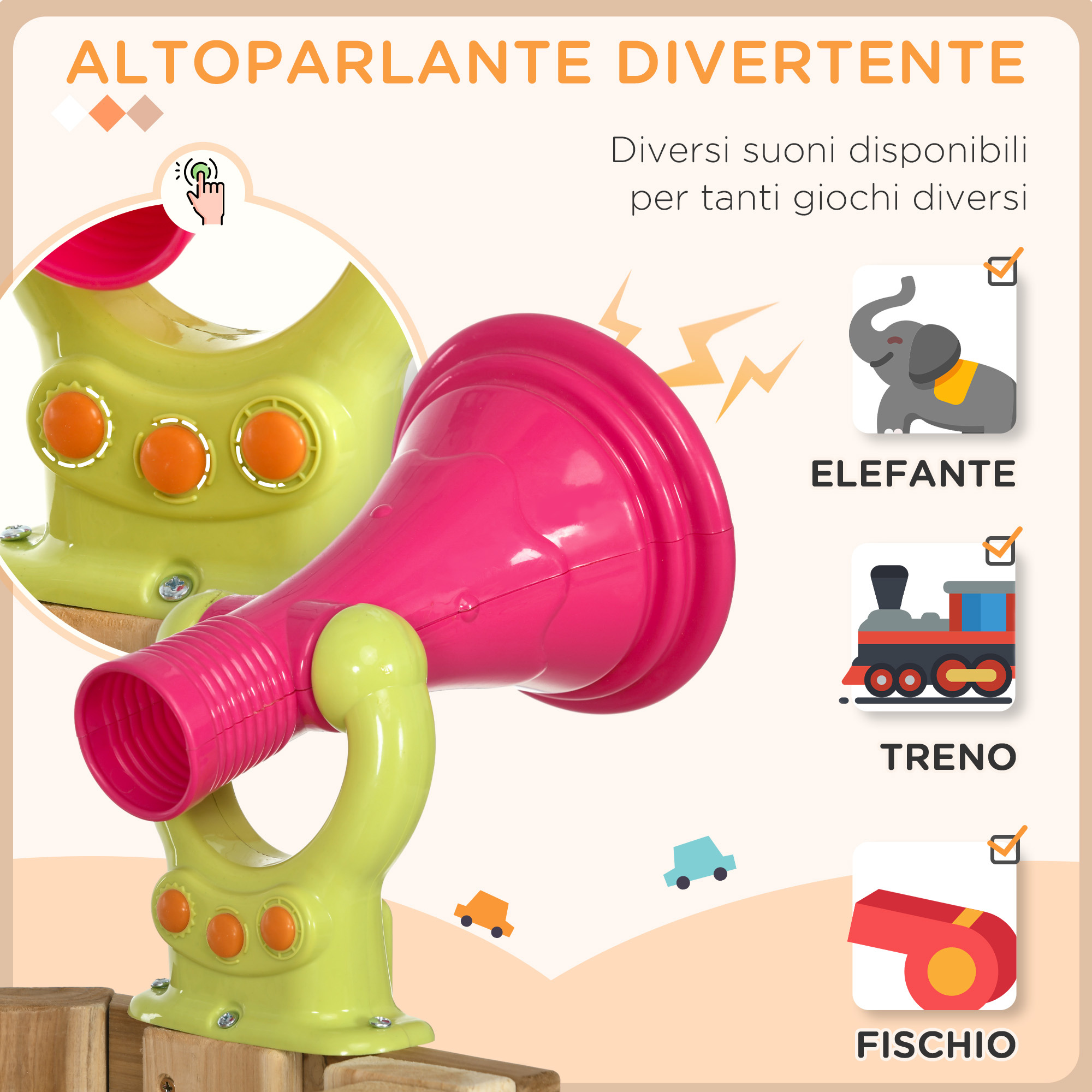 Set con scivolo e altalena da giardino per bambini età 18-48 mesi, in legno e plastica, rosso - 