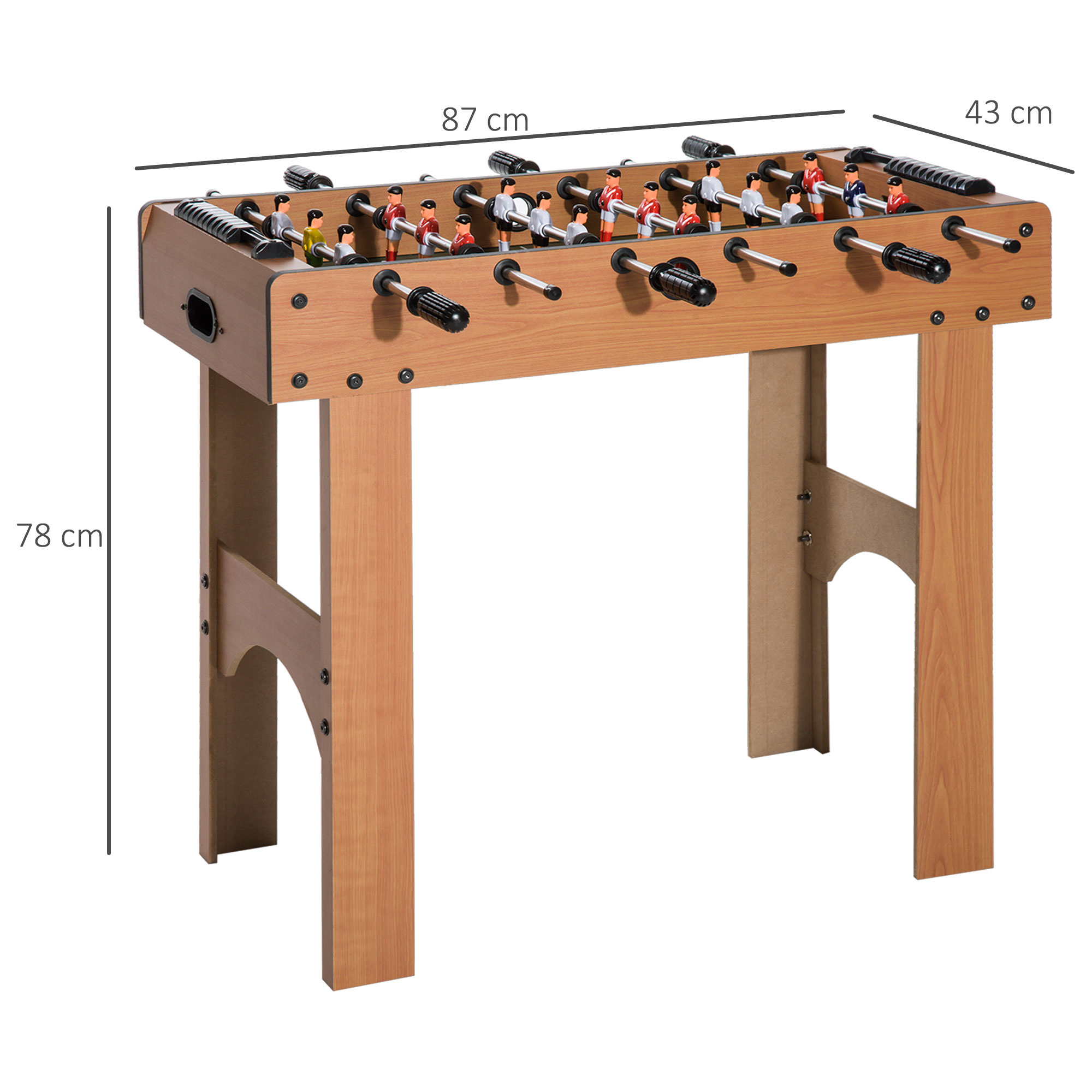 Calcio balilla professionale per bambini e adulti con aste in legno mdf 92x46x78cm - 