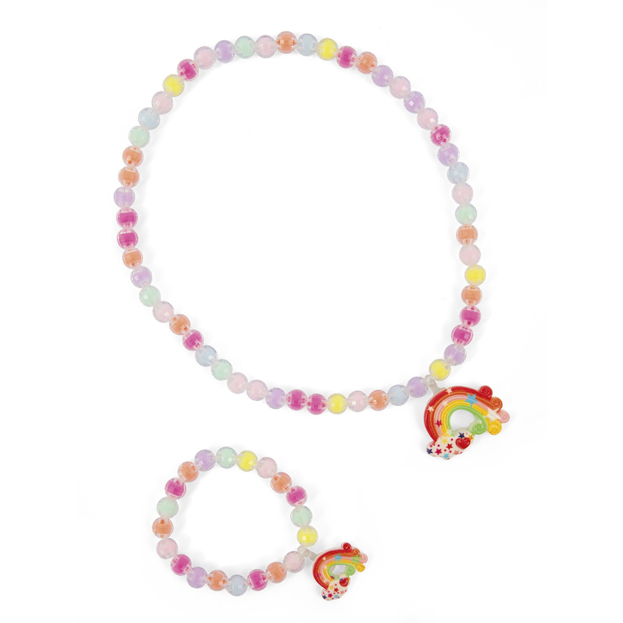 Set collana e braccialetto con perline colorate - MISS FASHION