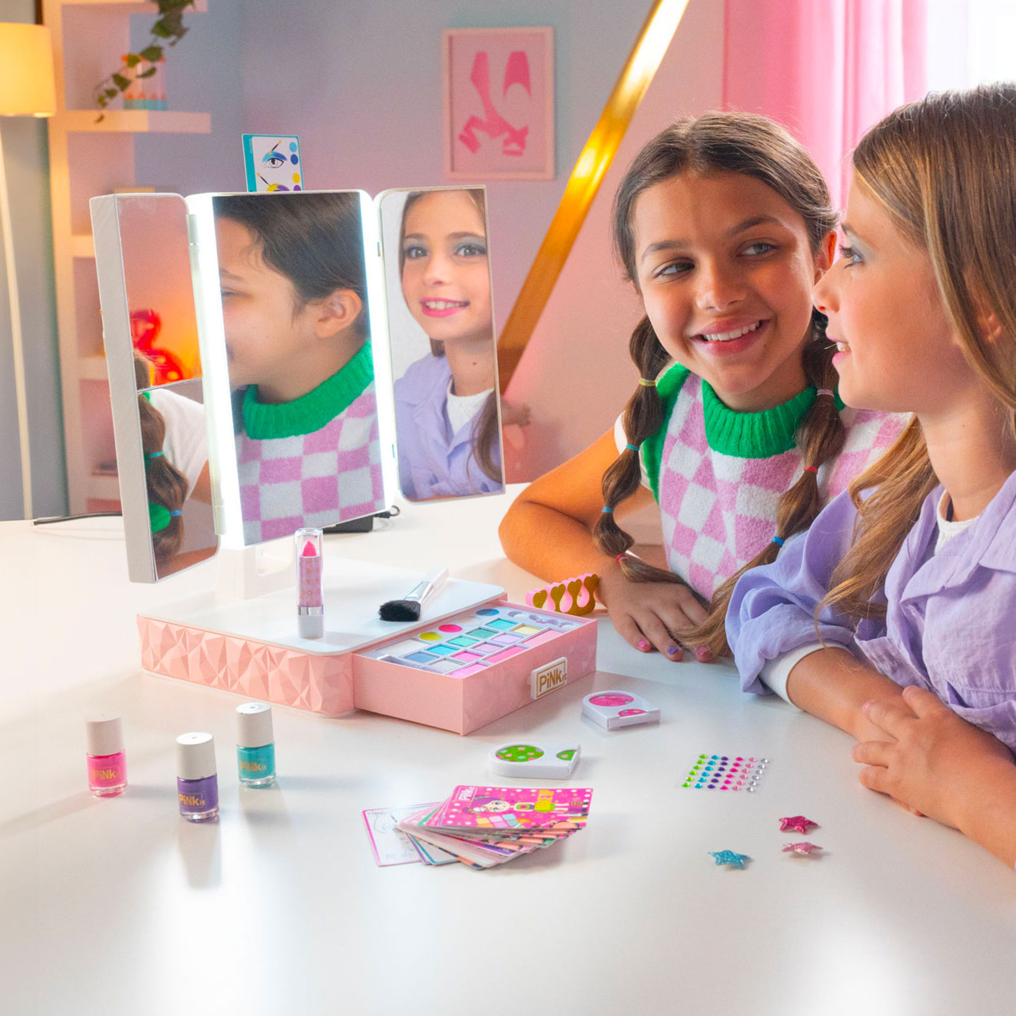Specchiera interattiva parlante pink it smart vanity - trucco bambina - 
