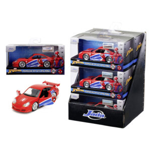 Jada spider–man porsche 911 gt3 rs, in scala 1:32, misura 13,5 cm - singolo - INVINCIBLE HEROES