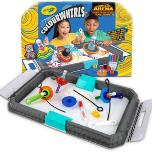 Crayola - colourwhirls, la trottola dei colori, set valigetta arena con 4 trottole - CRAYOLA