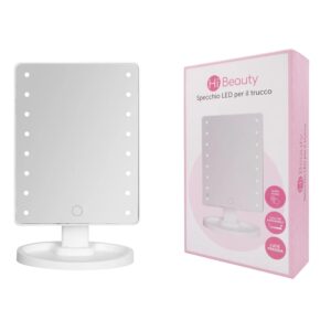 Specchio led rettangolare con base – luci integrate per trucco e skincare - IBS