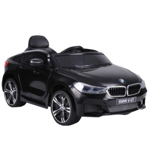 Macchina elettrica per bambini bmw 6gt 6v, macchina telecomandata con musica e fari led, mp3, clacson, 106 x 64 x 51 cm, nero - 