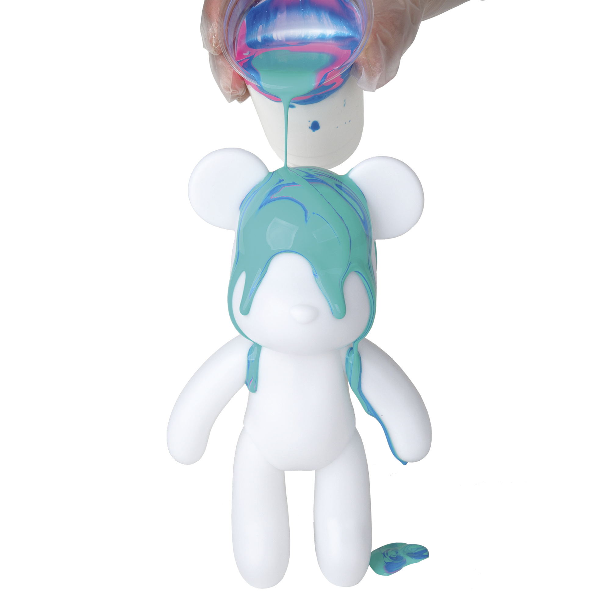 Fluid art orsetto 22cm – kit creativo con colori acrilici - CREA MANIA