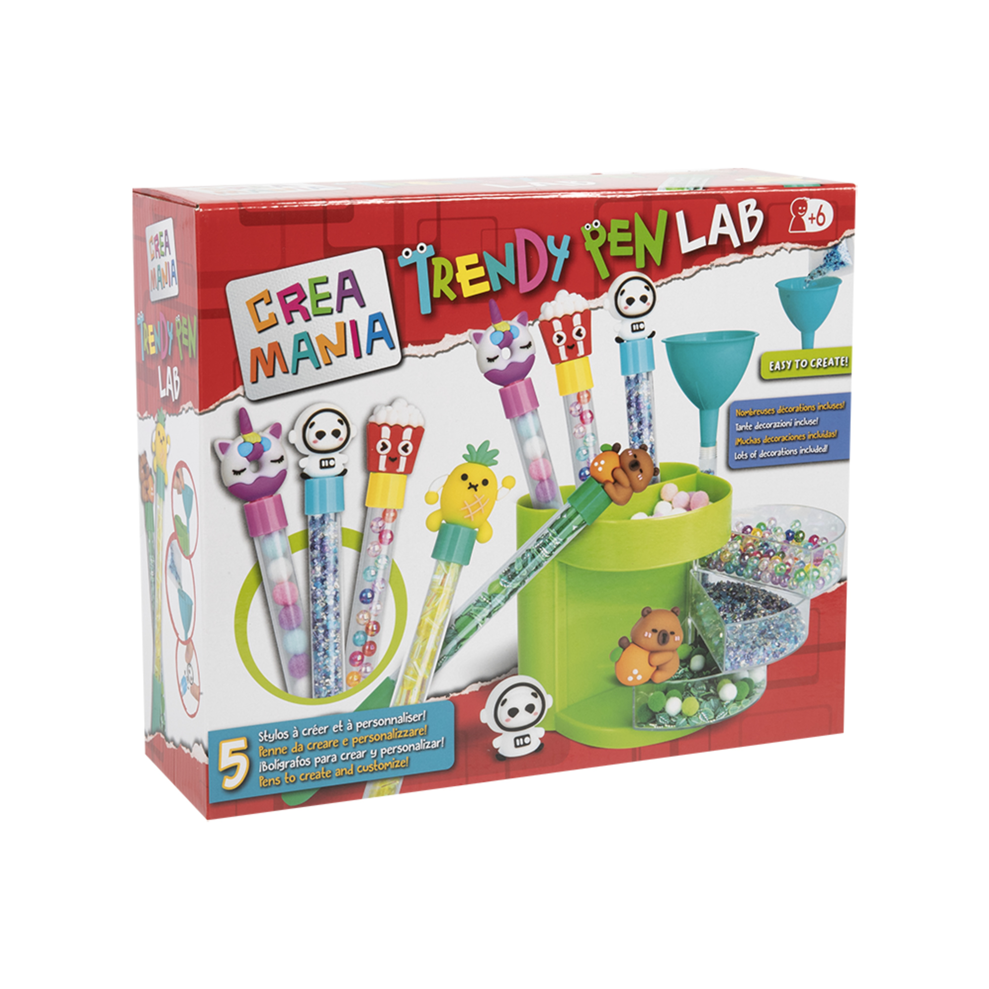 Trendy pen lab – kit creativo per realizzare 5 penne personalizzate - CREA MANIA