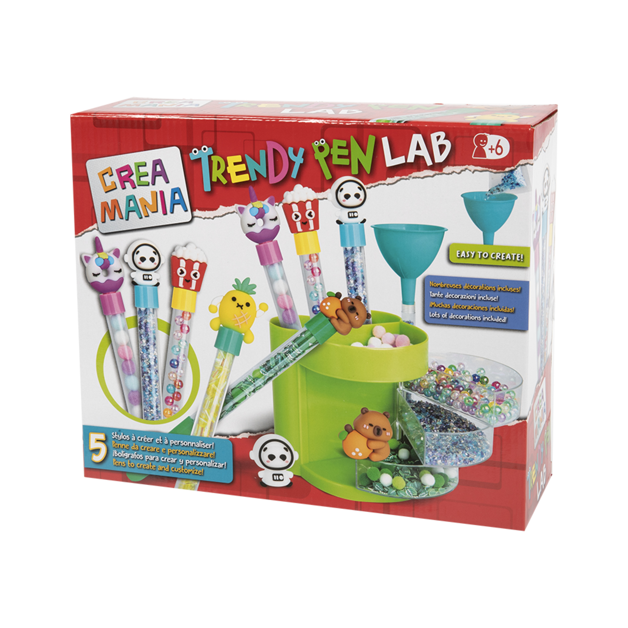 Trendy pen lab – kit creativo per realizzare 5 penne personalizzate - CREA MANIA