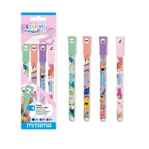 Penna mitama spinny pen travel collection – gel 0,7 mm, 4 pezzi assortiti - MITAMA