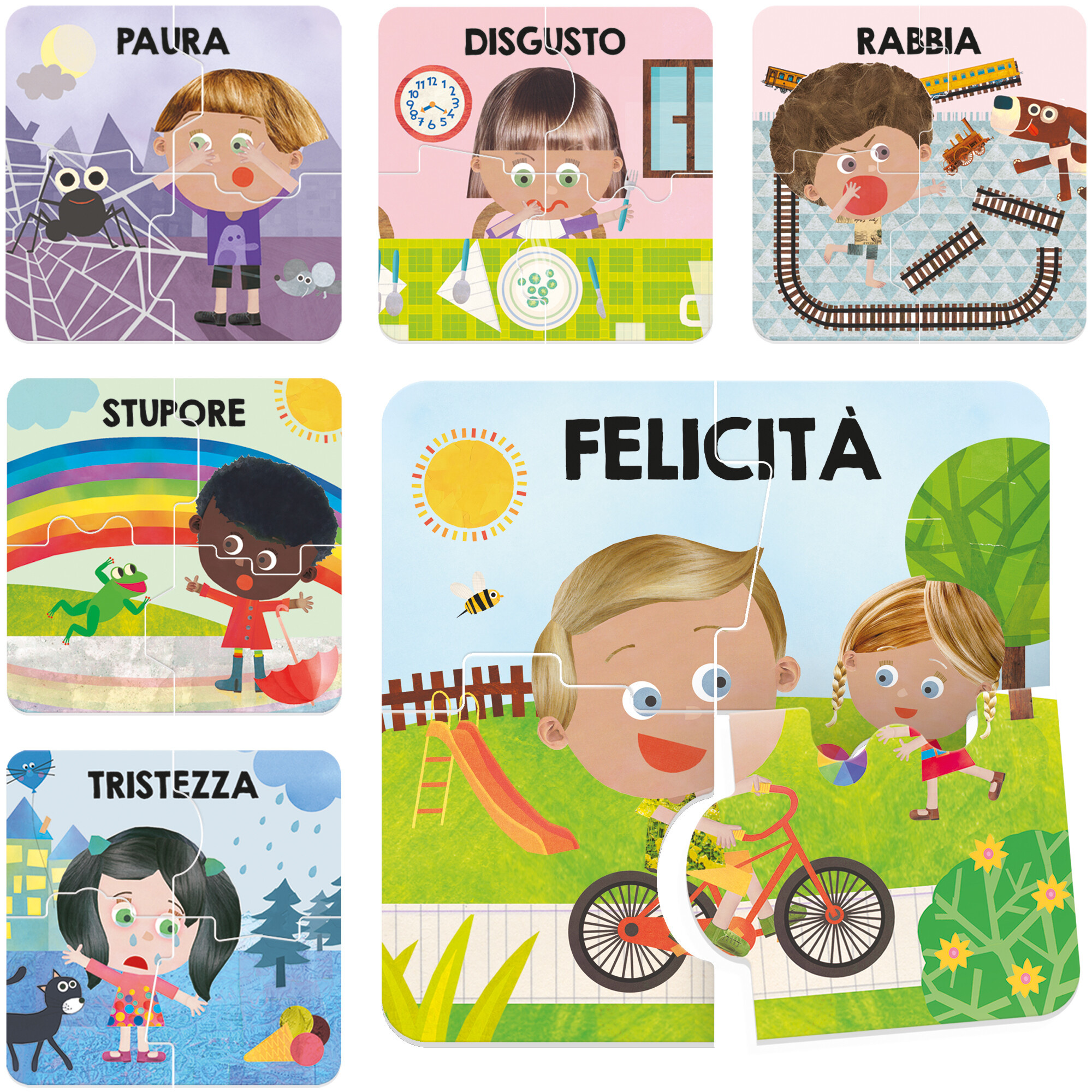 Primi incastri emozioni - riconosci e abbina le emozioni - HEADU