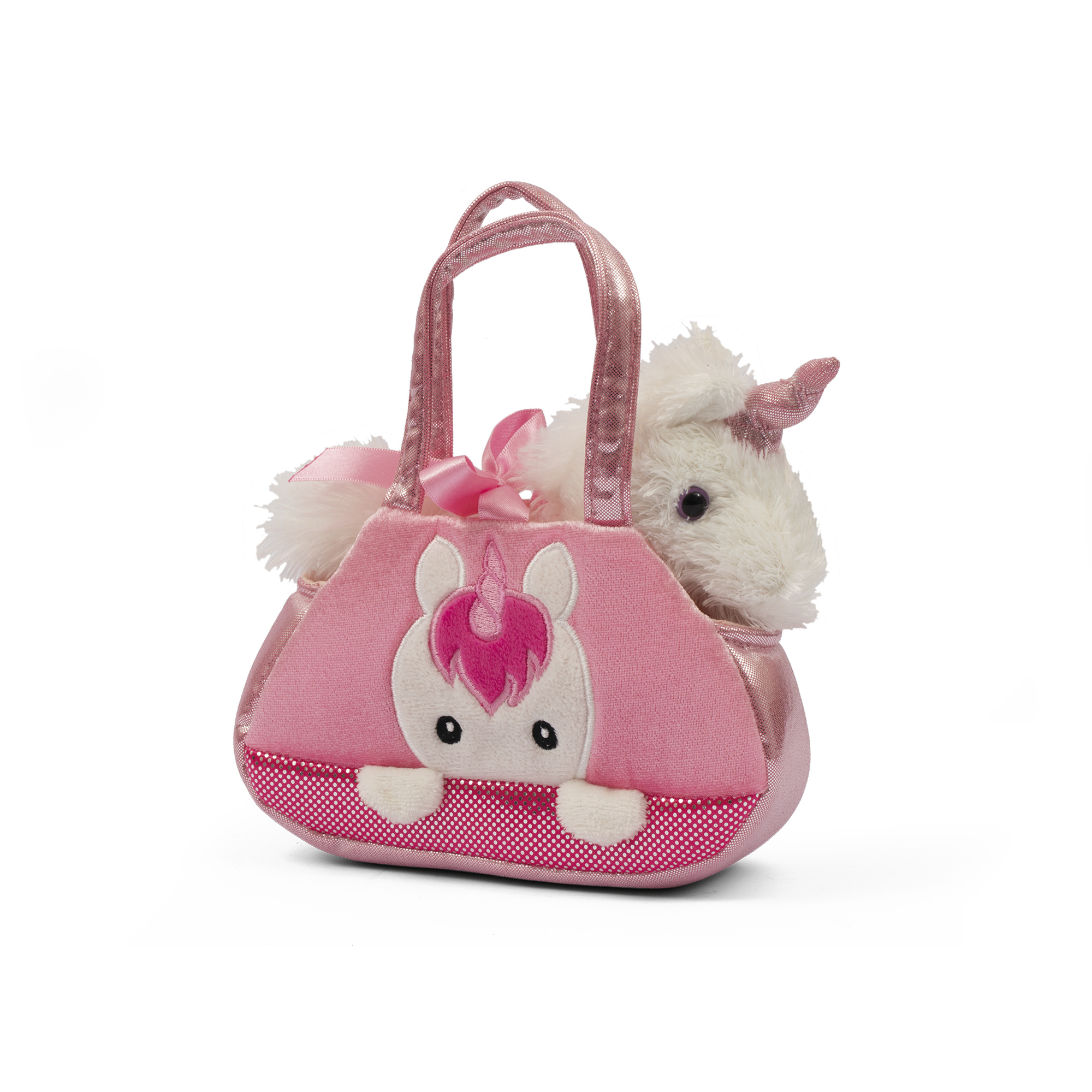 Peluche borsetta 2 in 1 - gattino, cagnolino o unicorno 20 cm - assortito - AMI PLUSH