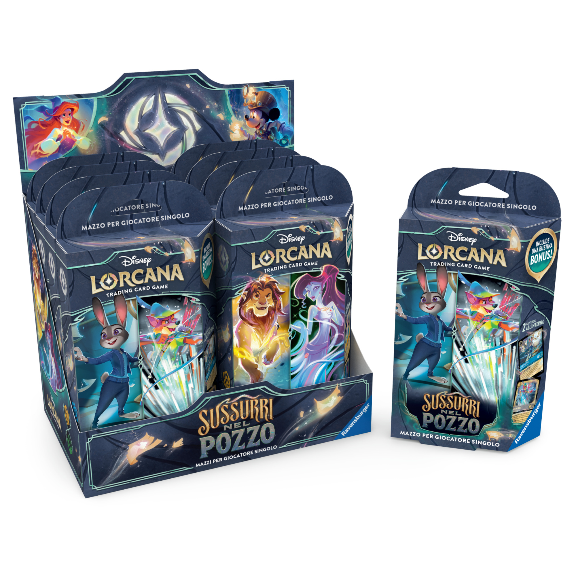 Disney lorcana – sussurri nel pozzo – starter deck zaffiro & acciaio – 8+ anni - RAVENSBURGER, Disney, Lorcana