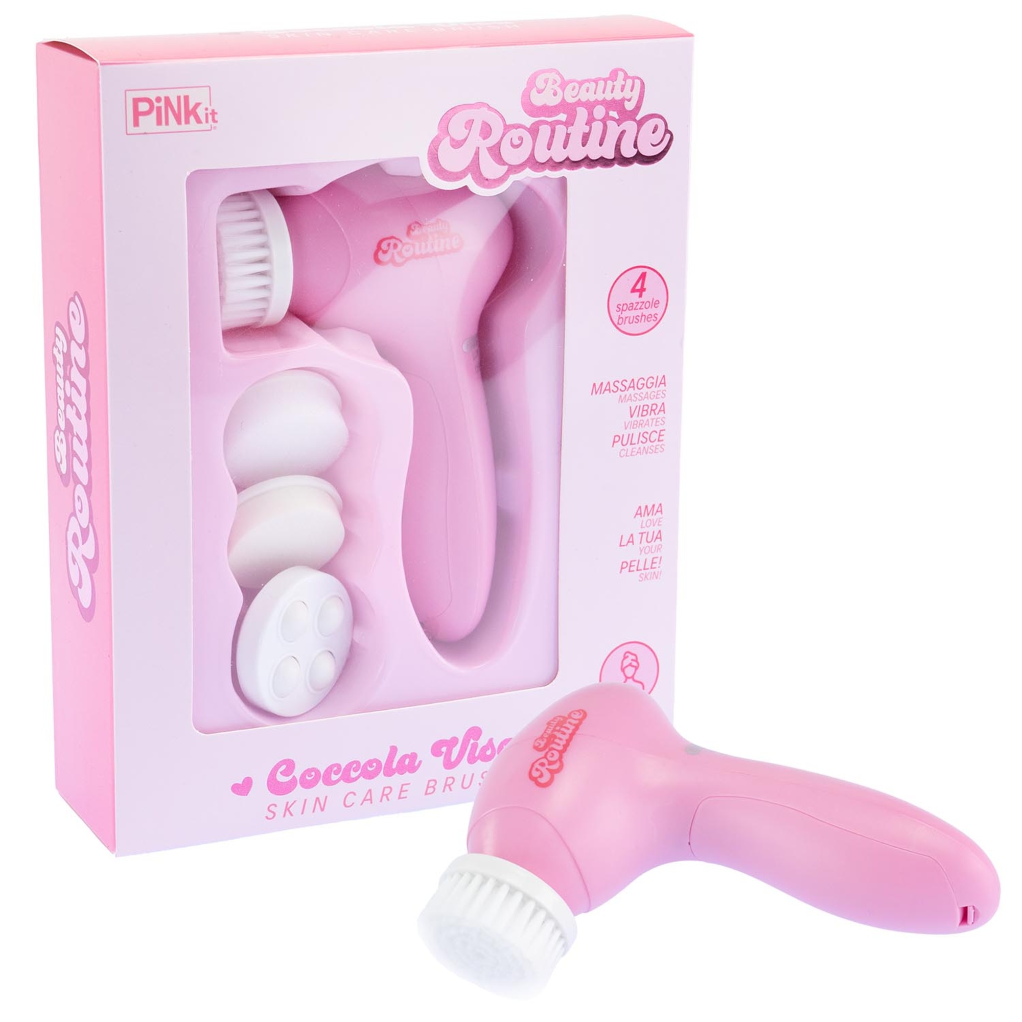 Massaggiatore viso elettrico beauty routine - coccola viso 4 testine - 