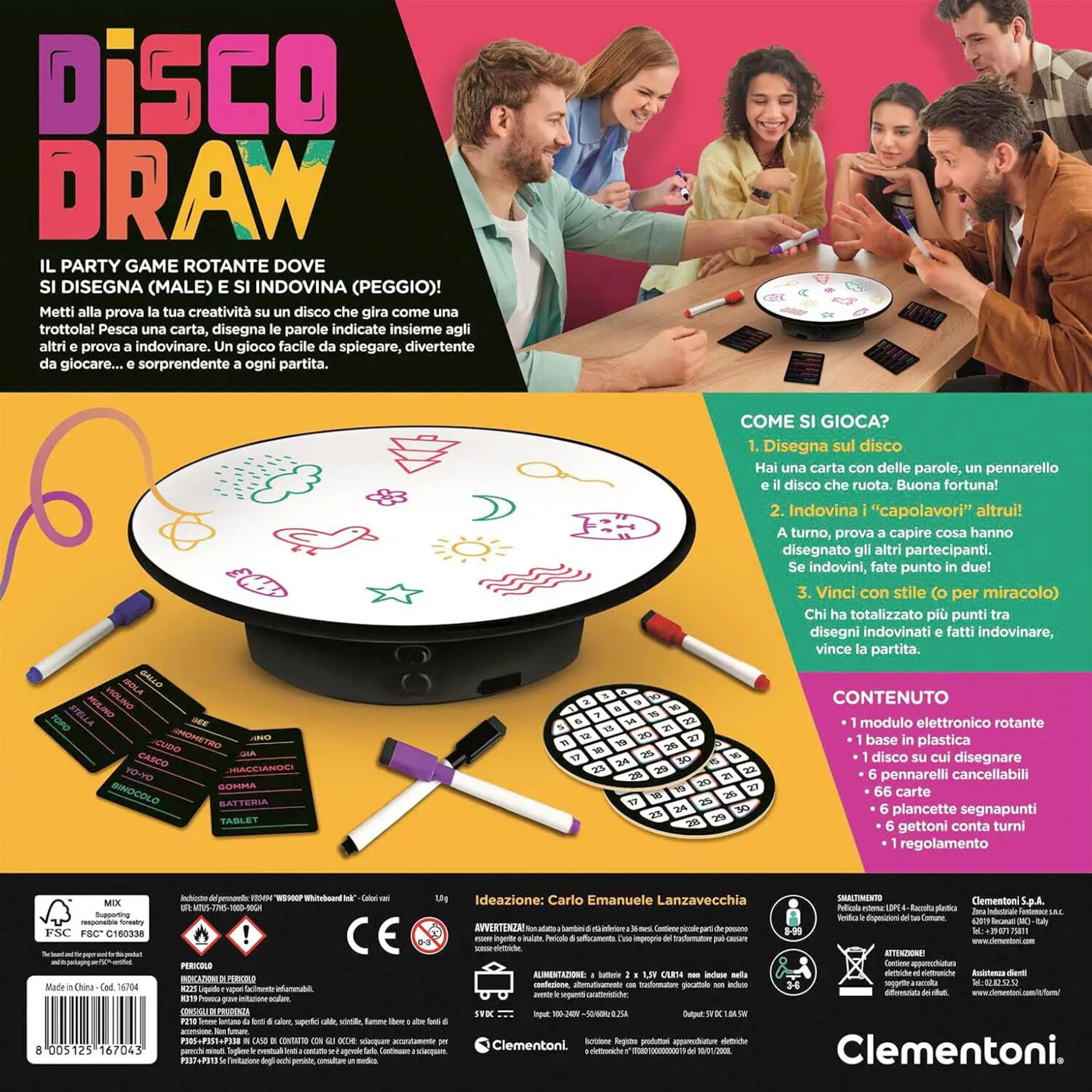 Clementoni - disko draw - 16704 - CLEMENTONI