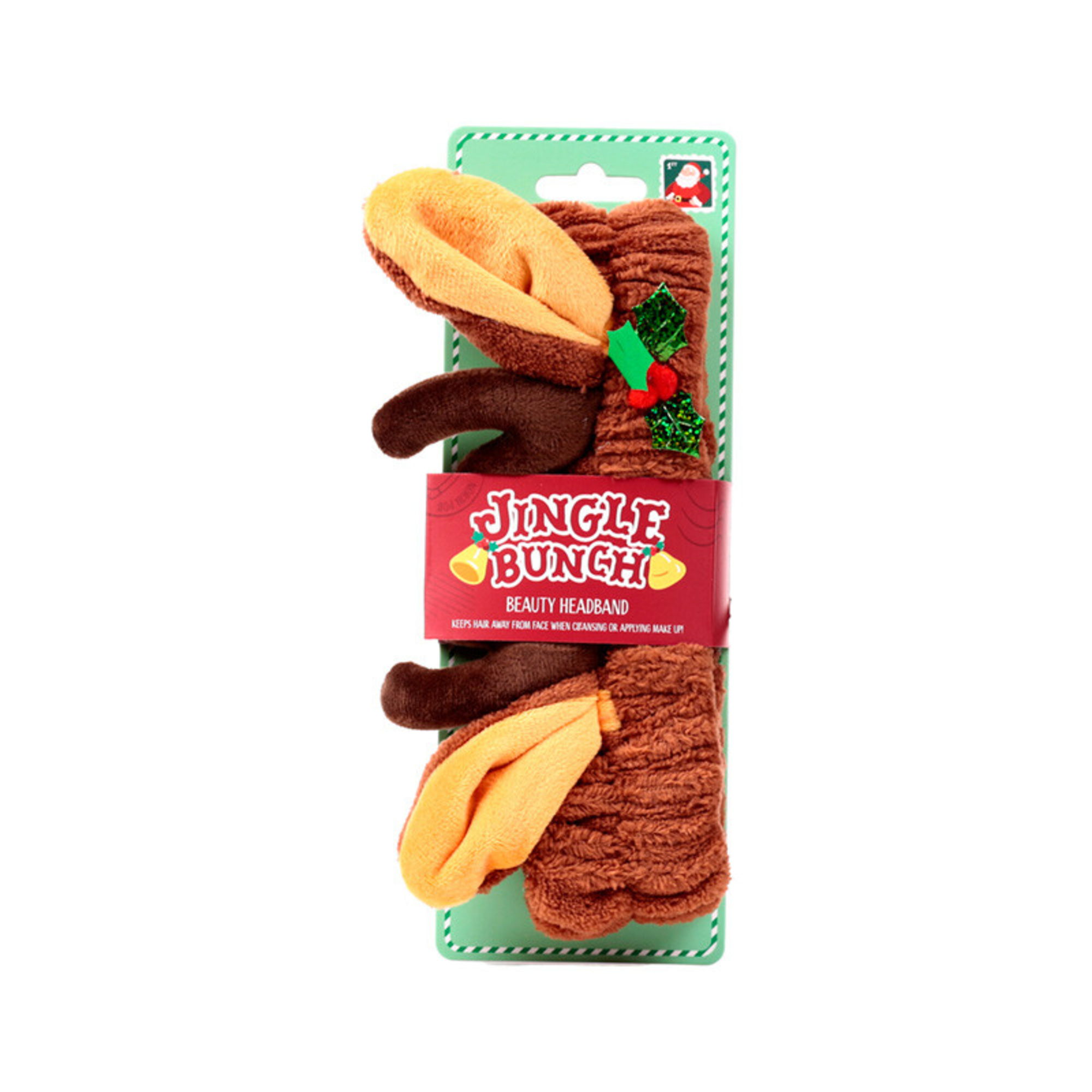 Fascia per capelli elasticizzata in peluche - banda nataliza - renna - PUCKATOR