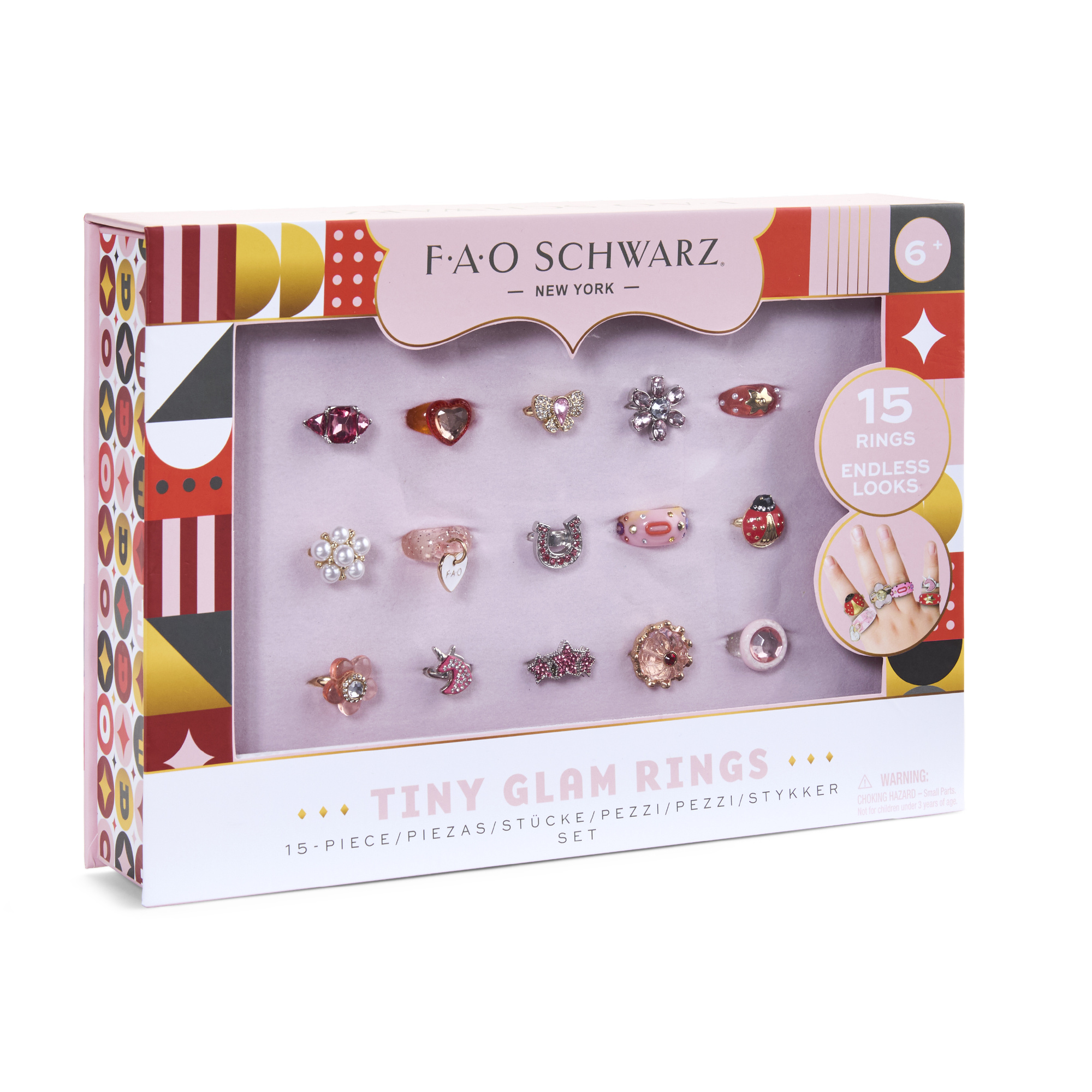 Set di 15 anelli fao schwarz® tiny glam - FAO Schwarz