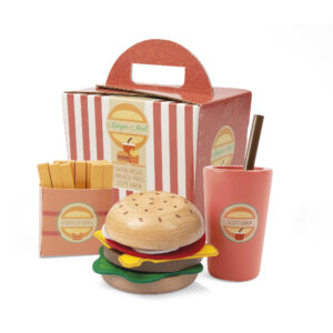 Set gioco hamburger con bibita e patatine per bambini - WOOD 'N' PLAY