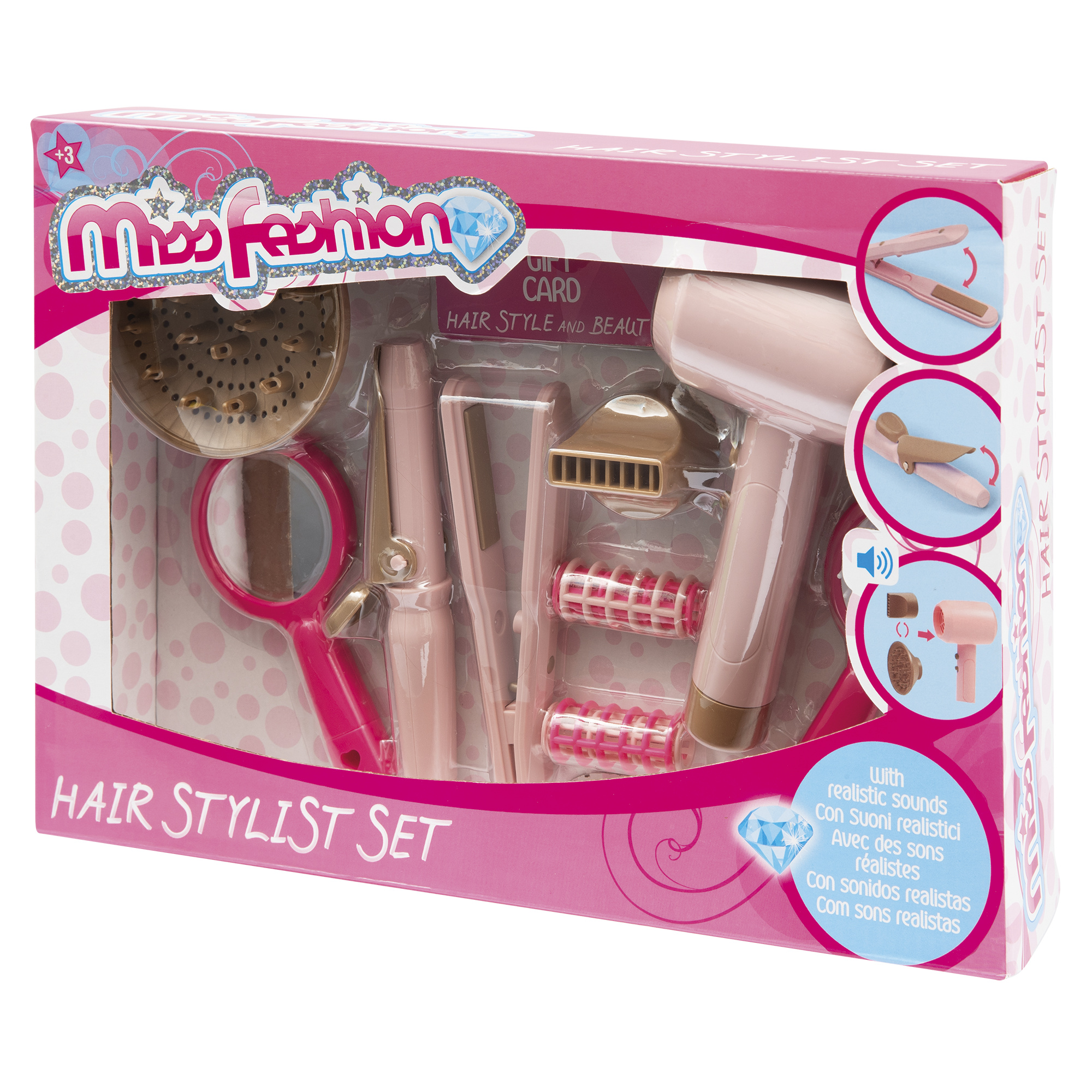 Set parrucchiera – gioco di ruolo con phon e accessori - MISS FASHION